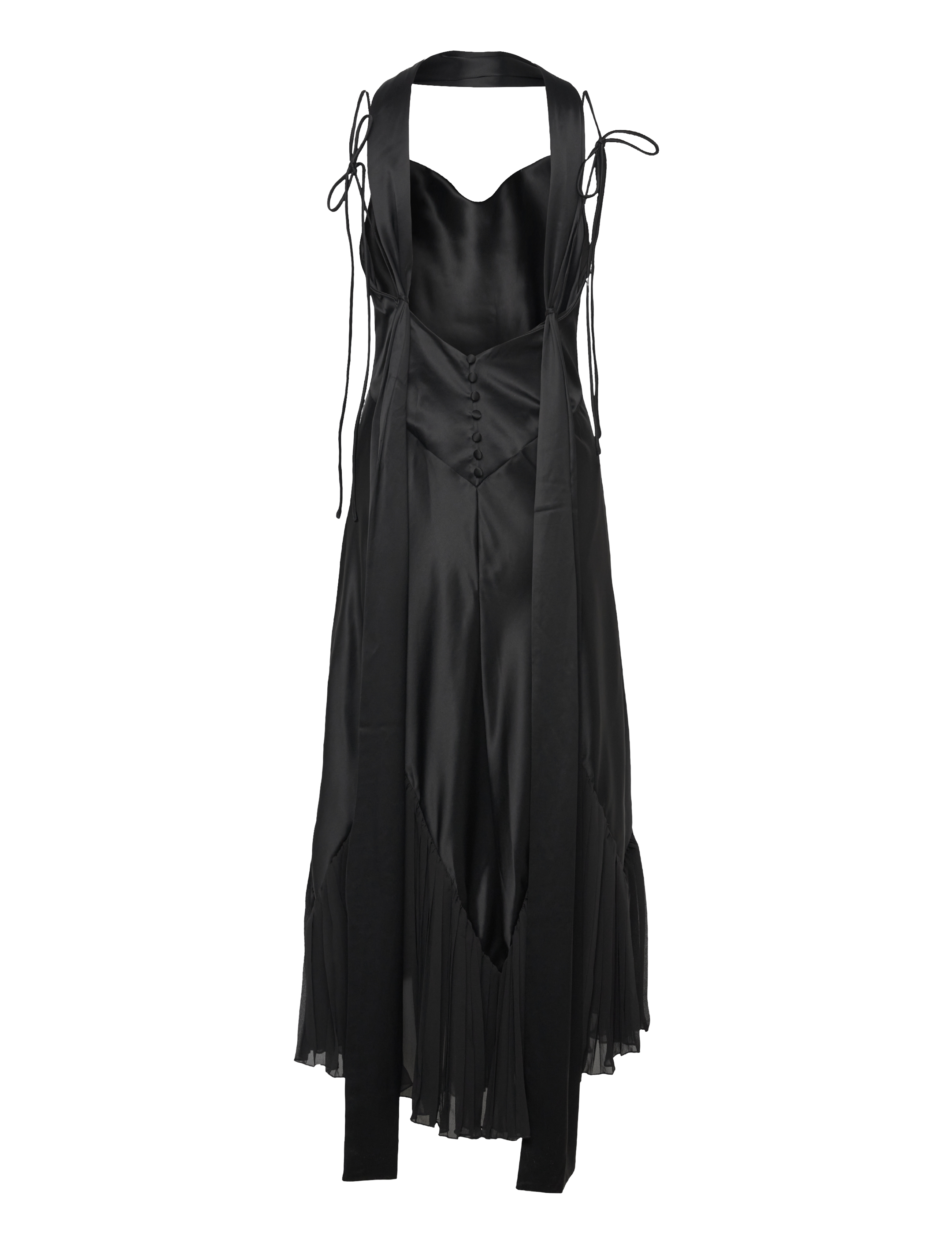 Malina - Poppy pleat detailed slip maxi dress - robes moulantes - black - 2