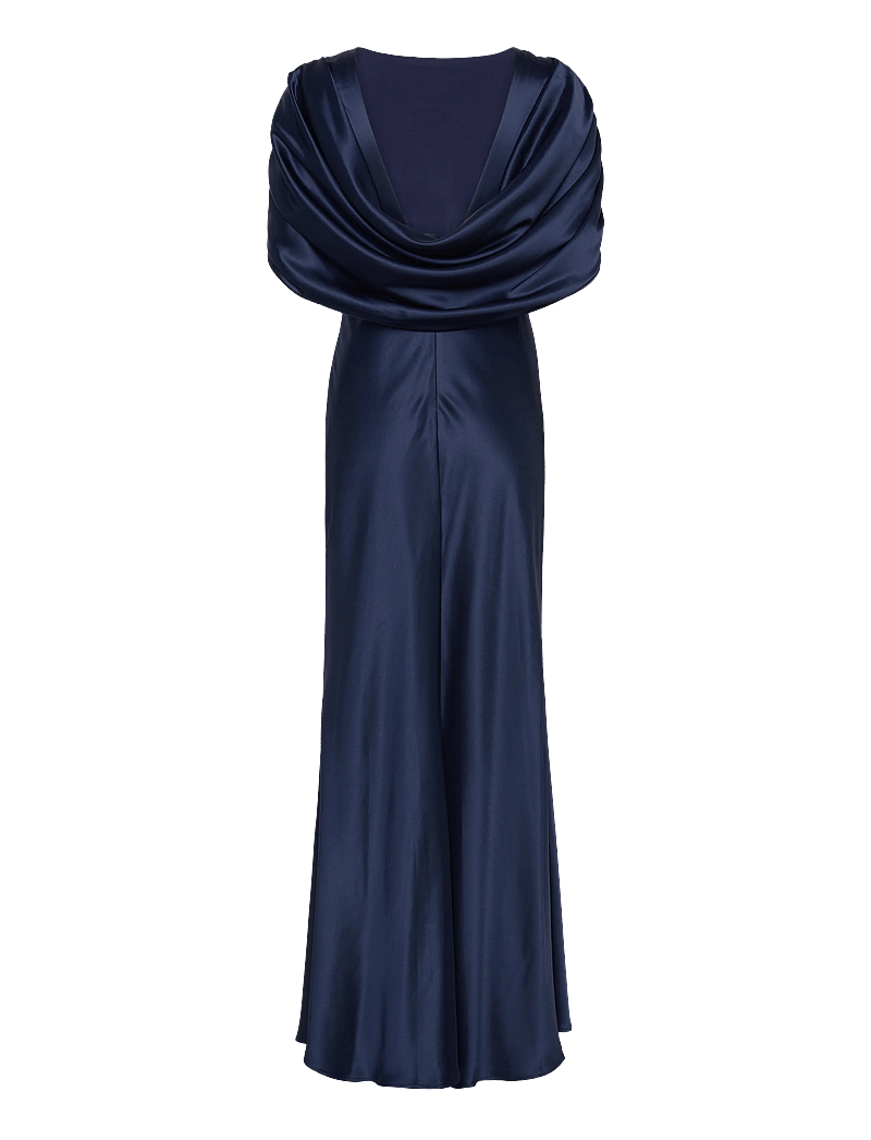 Malina - Louise draped back maxi dress - evening dresses - dark blue - 2