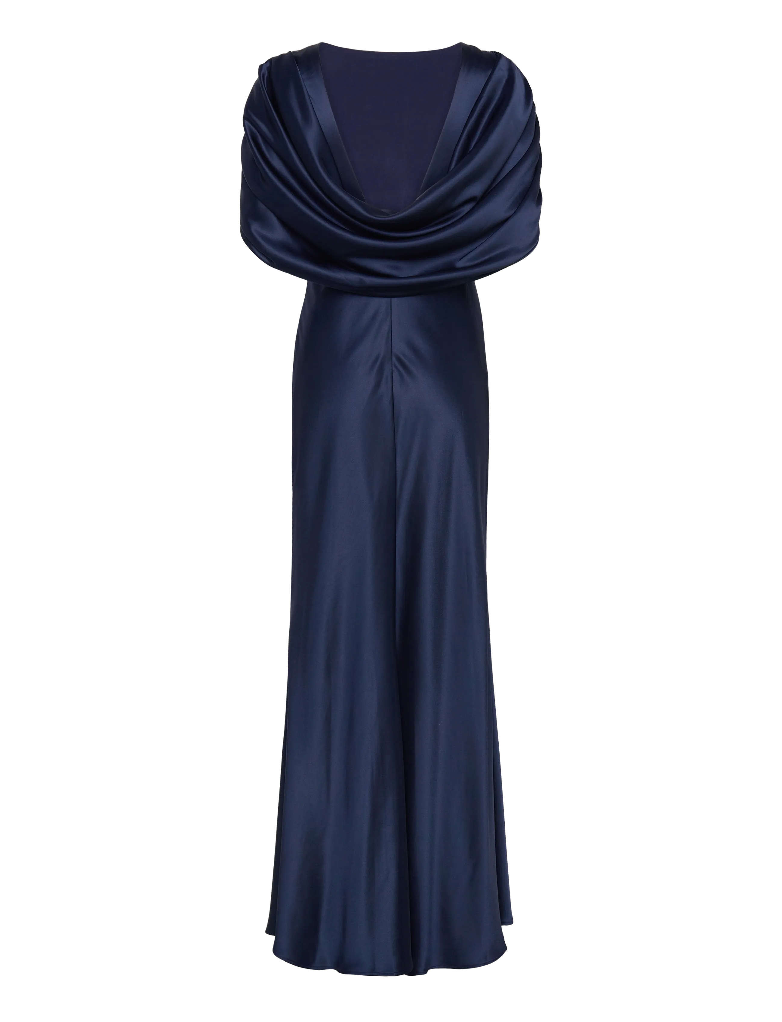 Malina - Louise Draped Back Maxi Dress - dark blue - 2