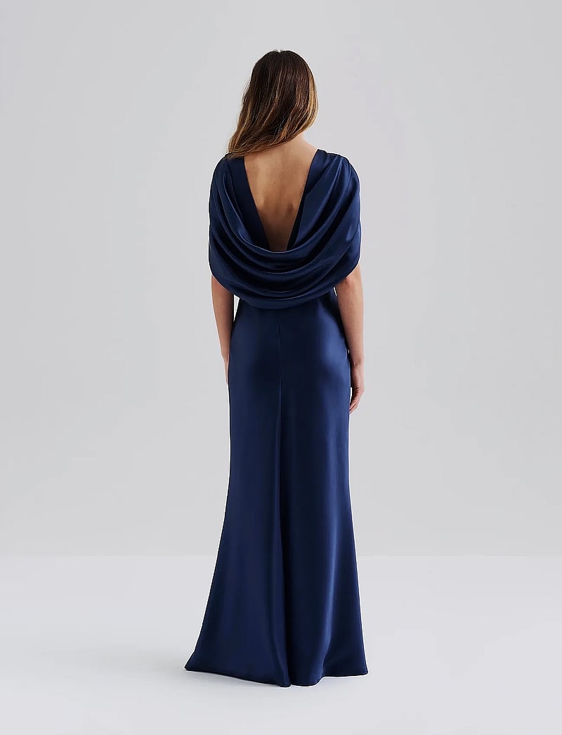 Malina - Louise draped back maxi dress - evening dresses - dark blue - 3