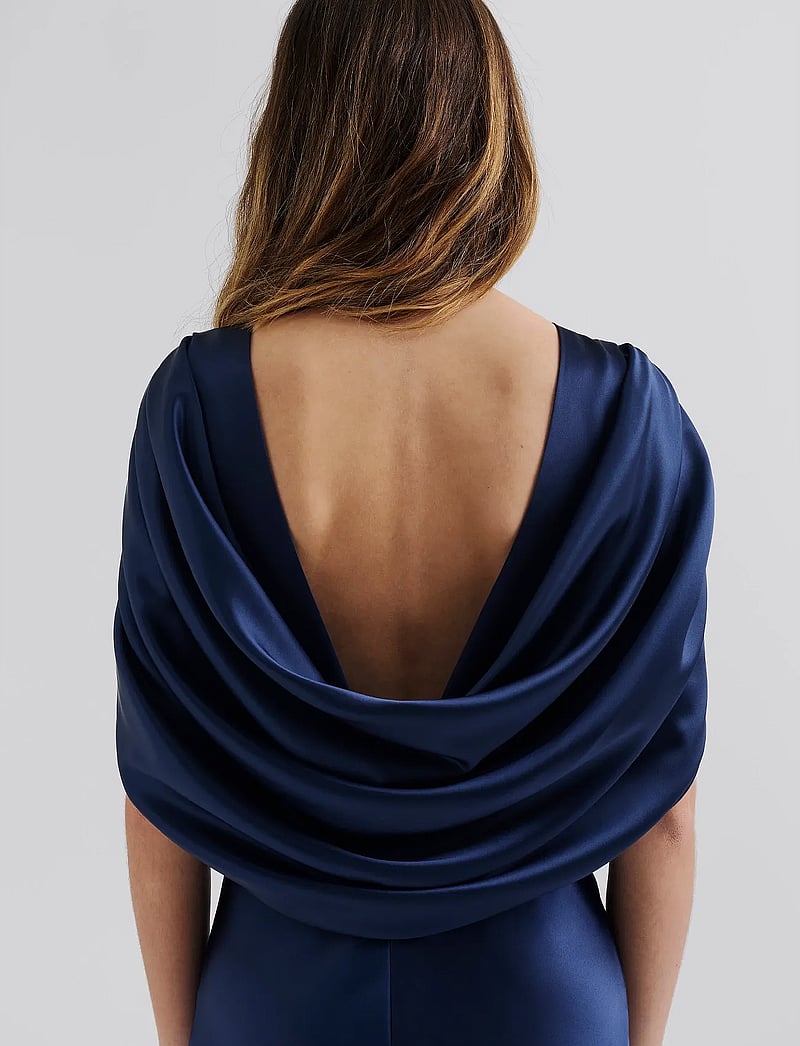 Malina - Louise draped back maxi dress - evening dresses - dark blue - 4