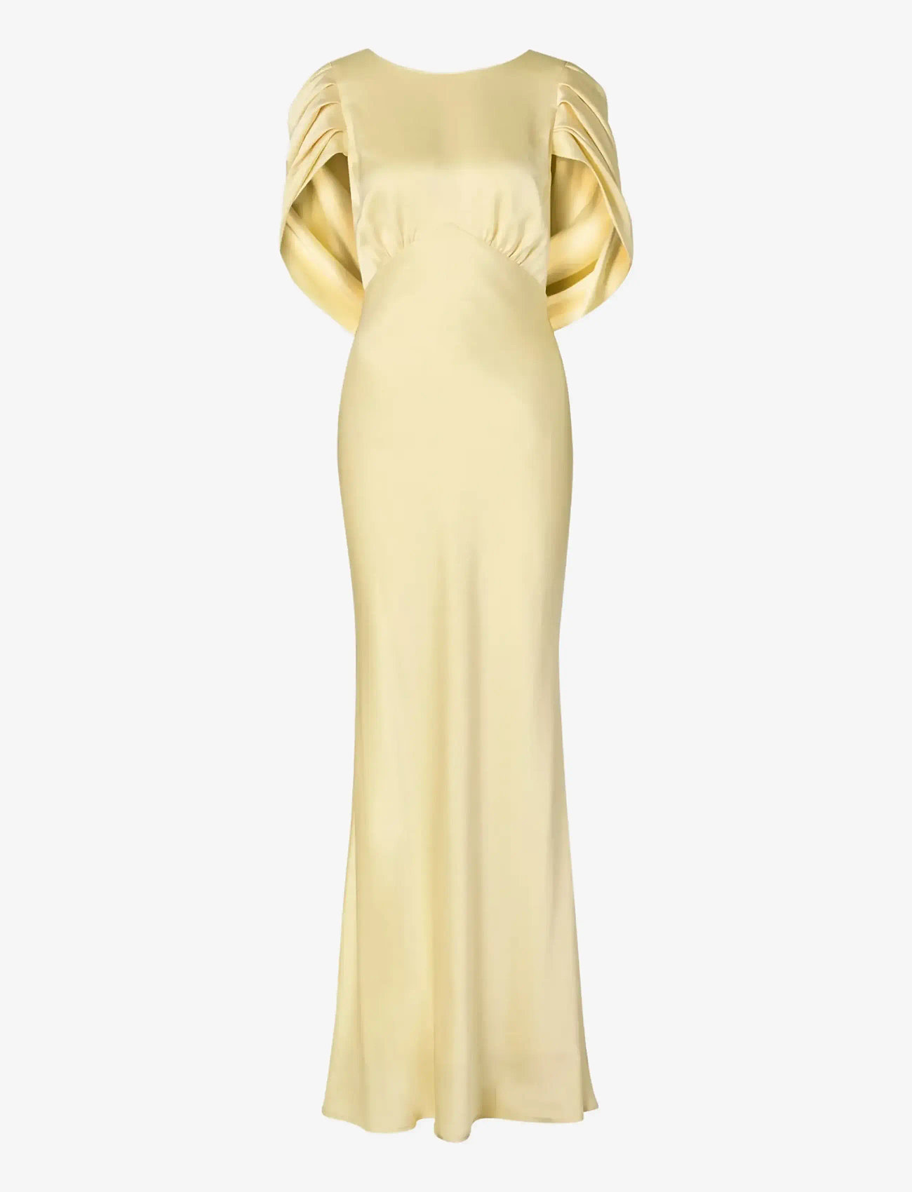 Malina - Louise Draped Back Maxi Dress - aftenkjoler - lemon - 1