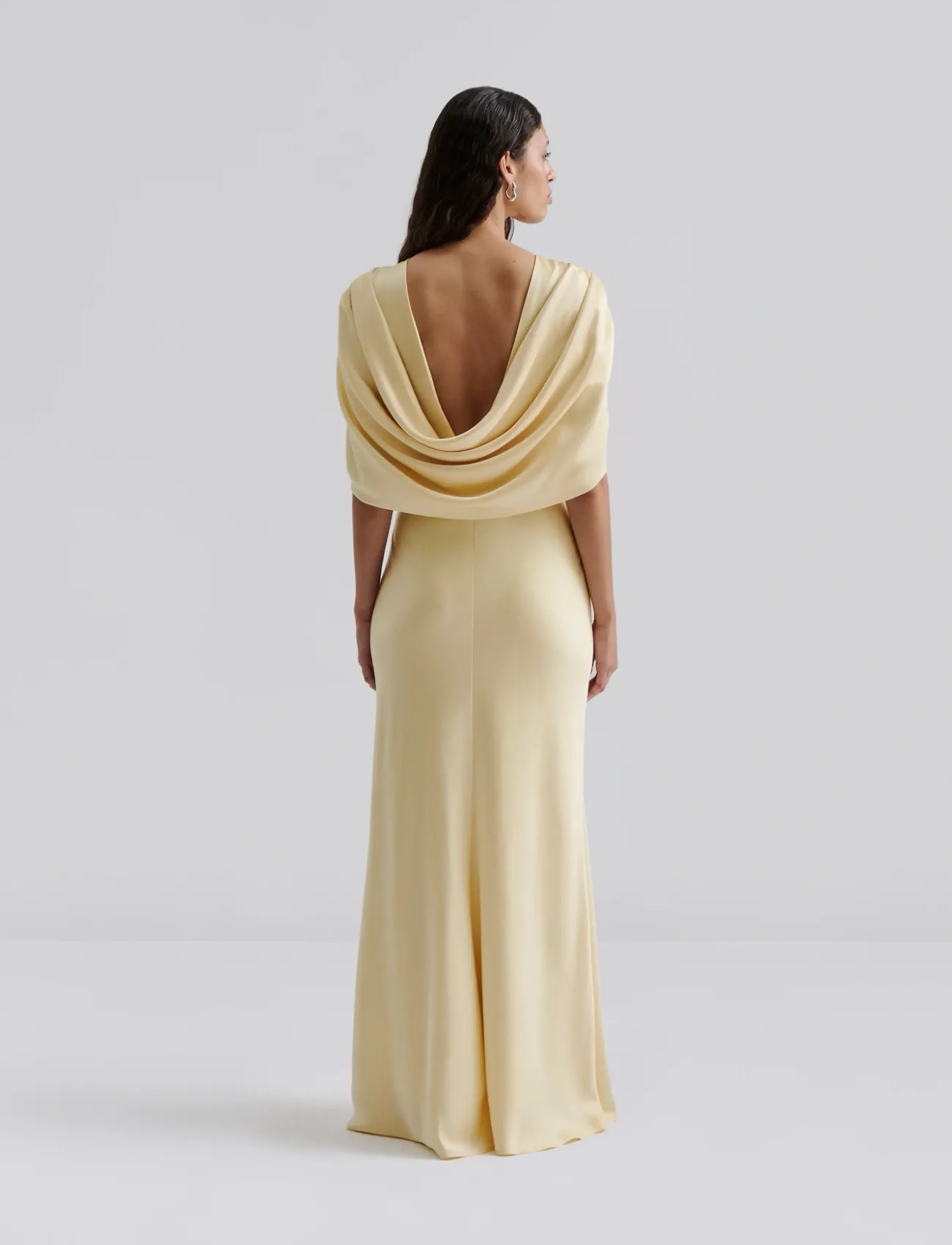 Malina - Louise Draped Back Maxi Dress - abendkleider - lemon - 2