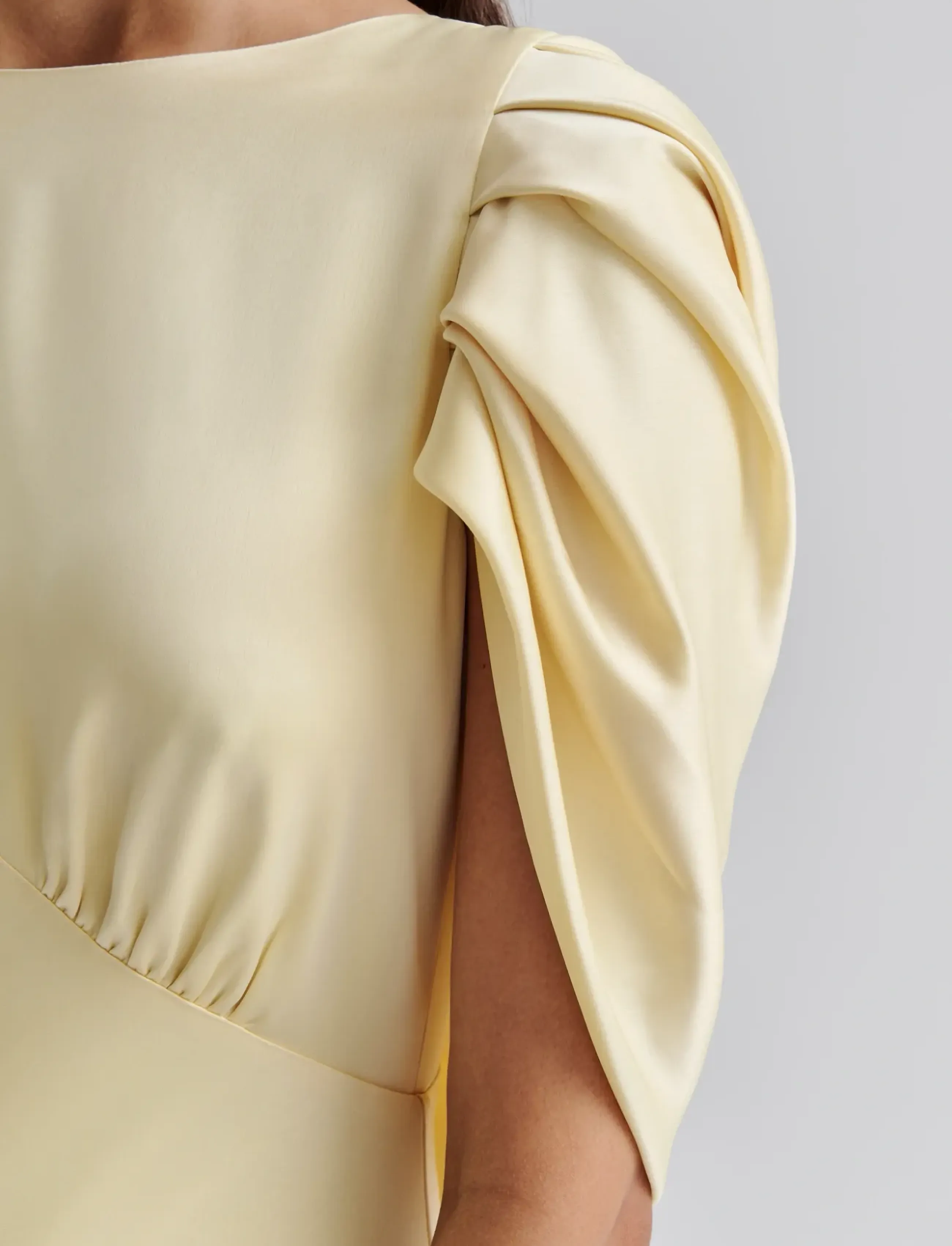 Malina - Louise Draped Back Maxi Dress - sukienki wieczorowe - lemon - 3