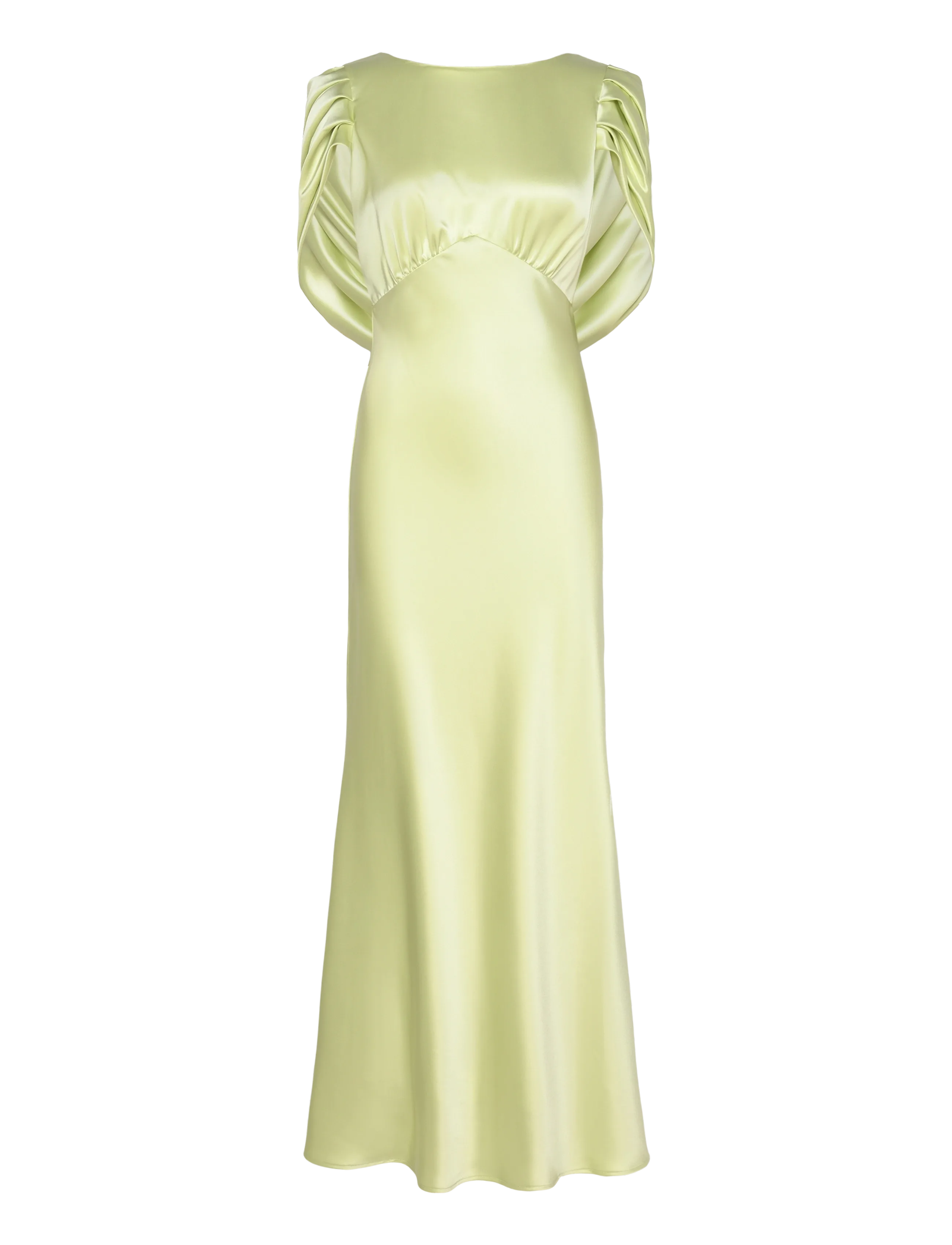 MALINA Louise Draped Back Maxi Kleid Grün - S - Damen