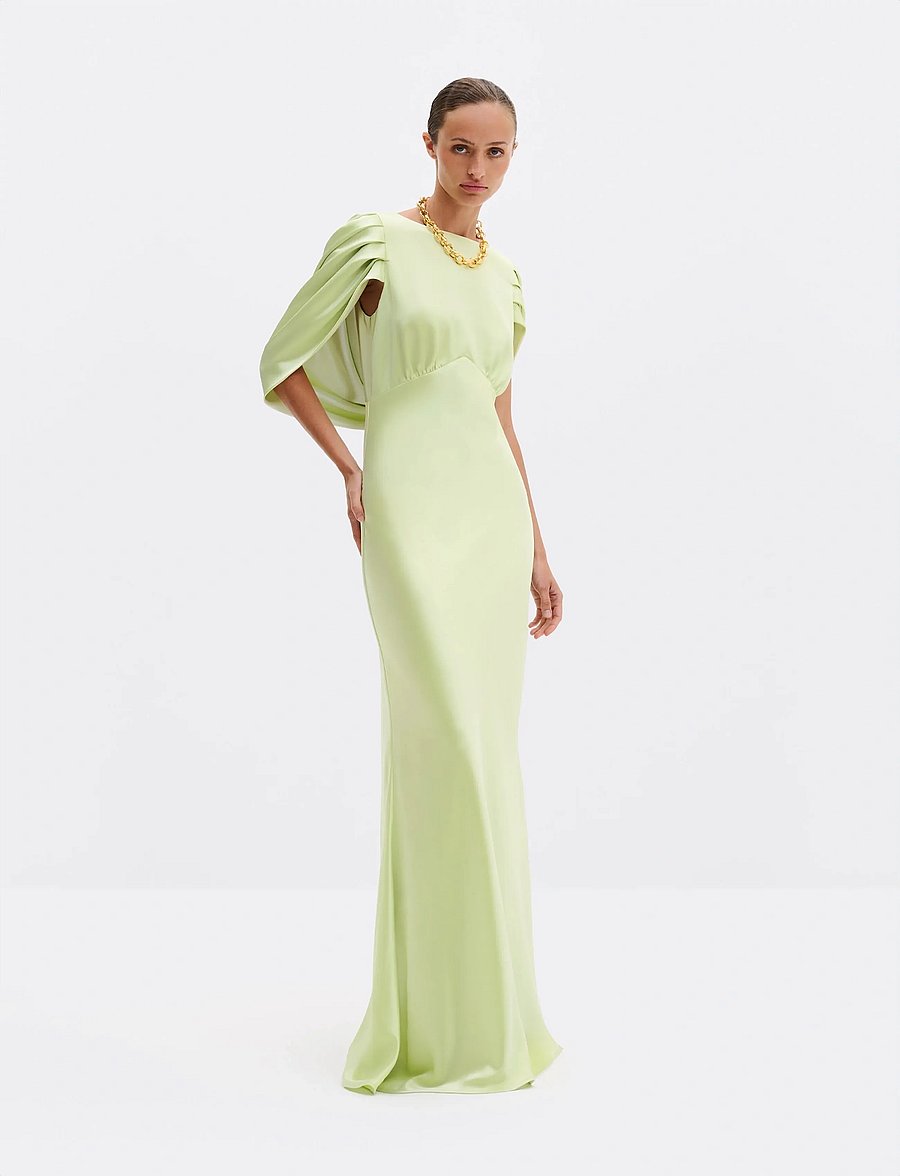 Malina - Louise Draped Back Maxi Dress - avondjurken - pistachio - 0