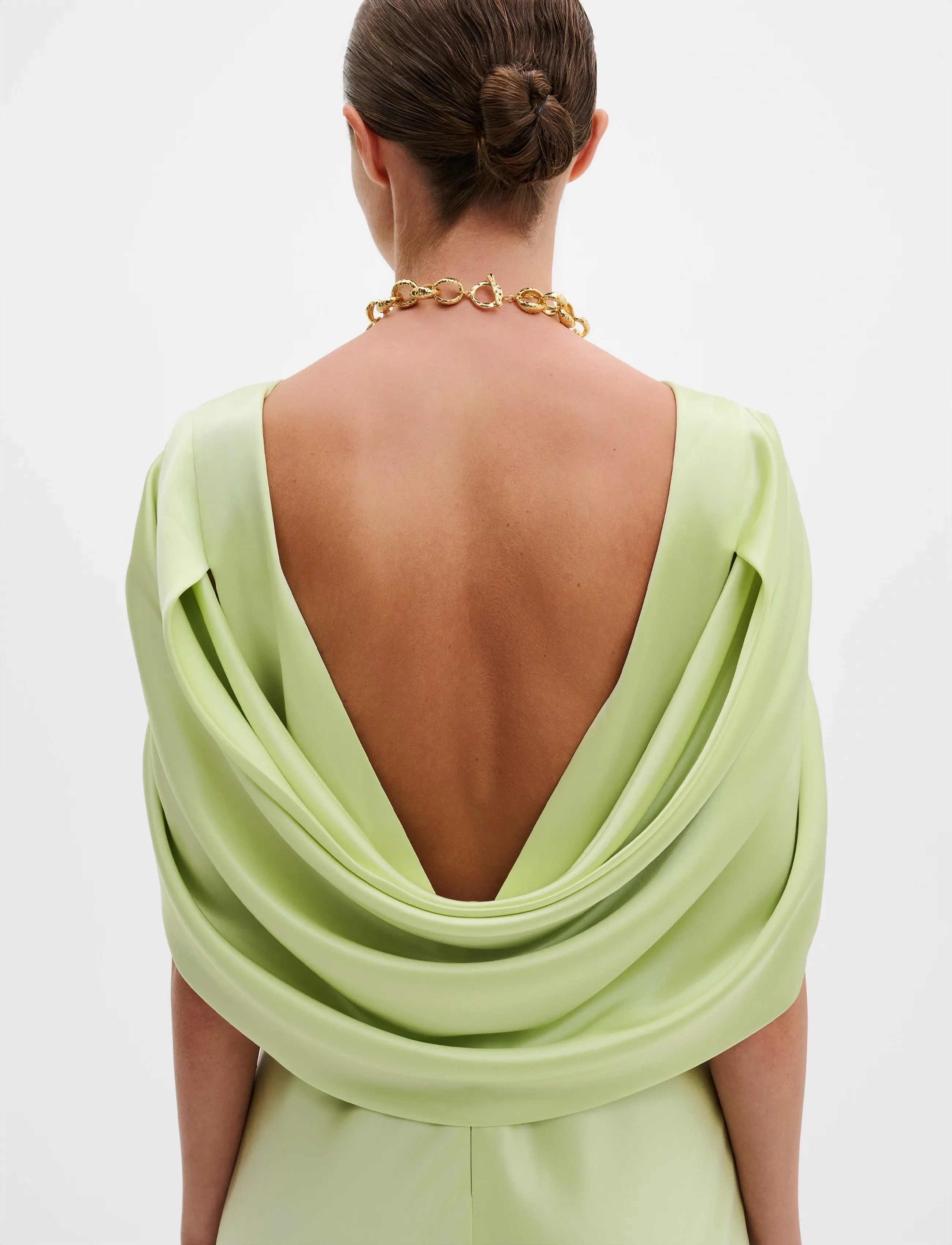 Malina - Louise Draped Back Maxi Dress - abendkleider - pistachio - 4