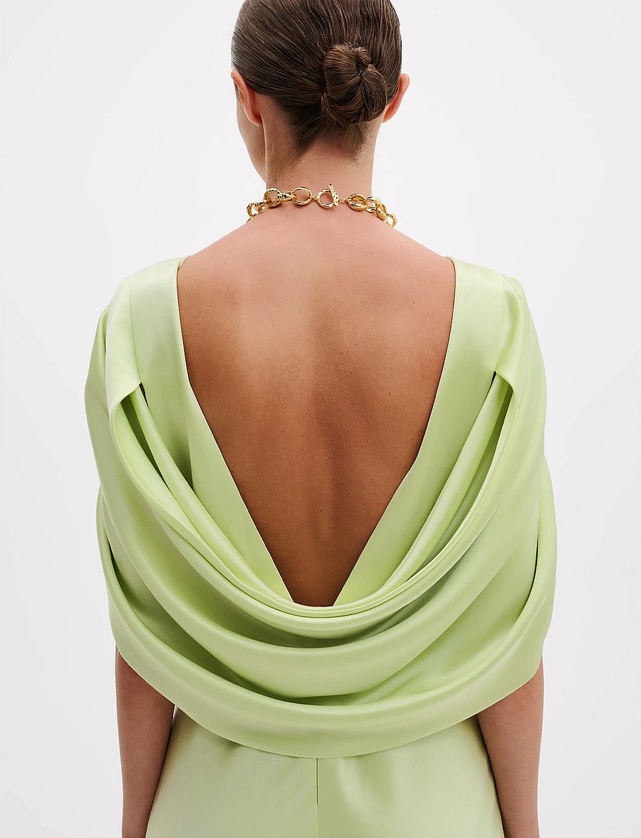 Malina - Louise Draped Back Maxi Dress - avondjurken - pistachio - 4