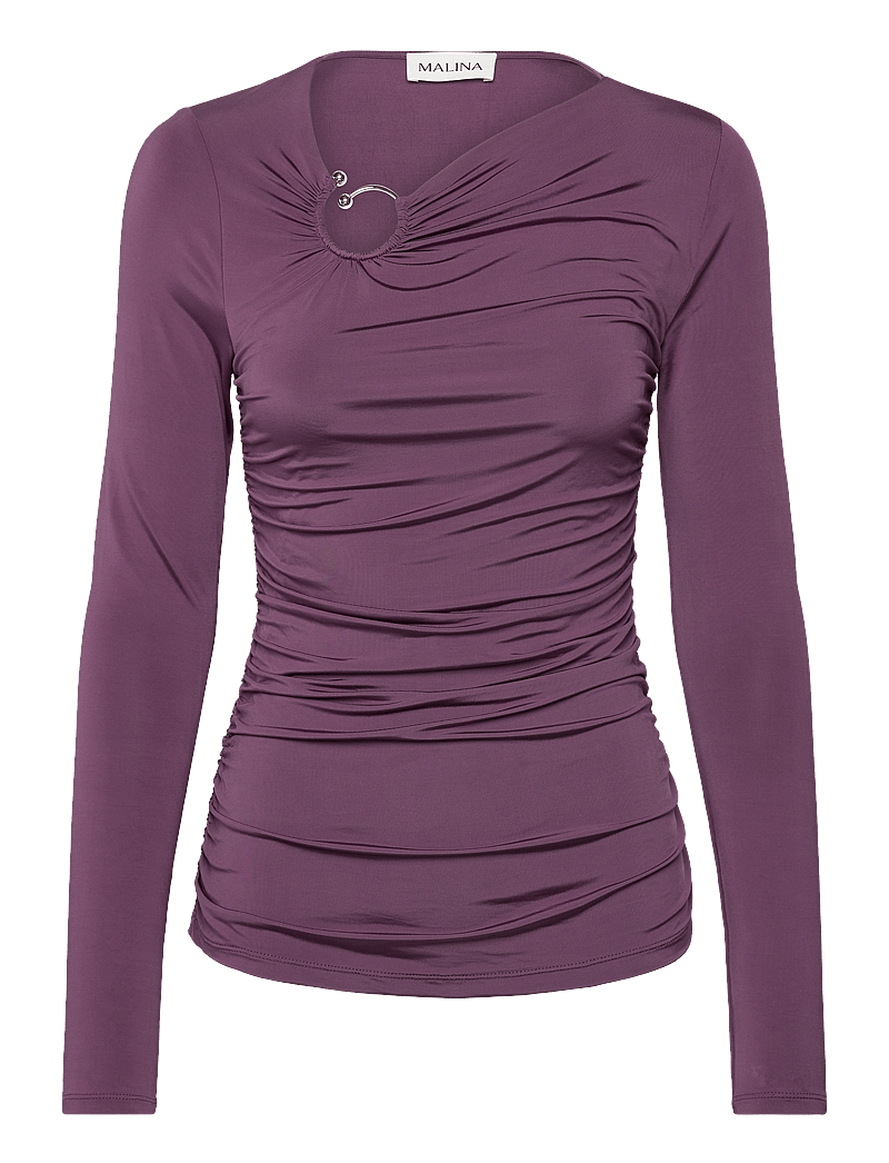 Malina Amilia Ring Detail Jersey Top – long-sleeved tops – shop at Booztlet
