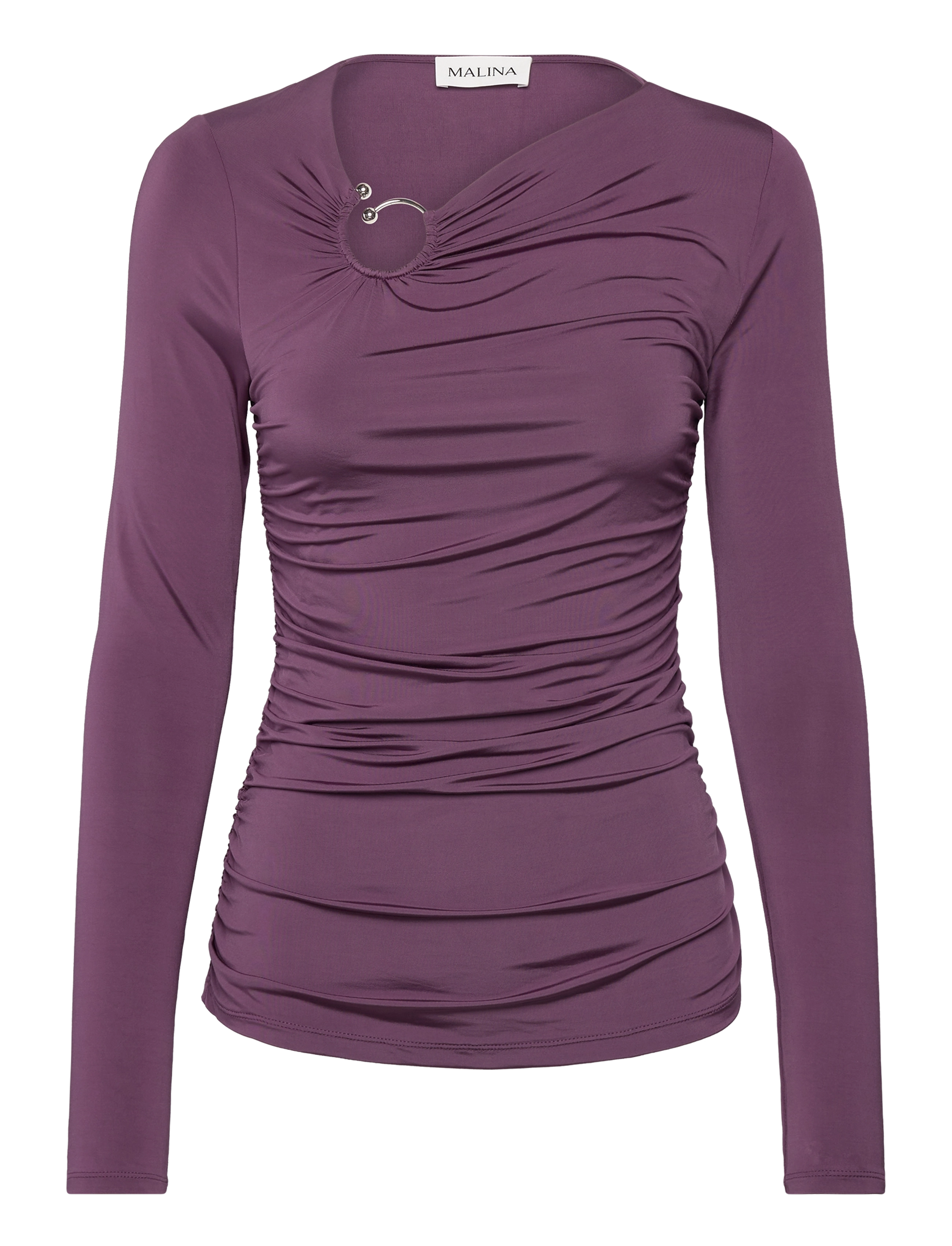 Malina Amilia ring detail jersey top - Hverdags stil - PURPLE / purple