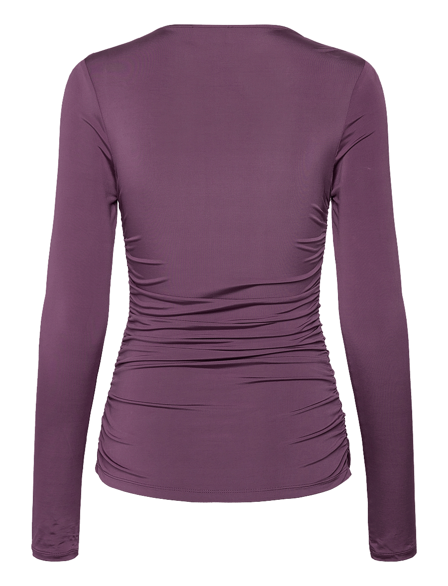 Malina - Amilia ring detail jersey top - langærmede toppe - purple - 2