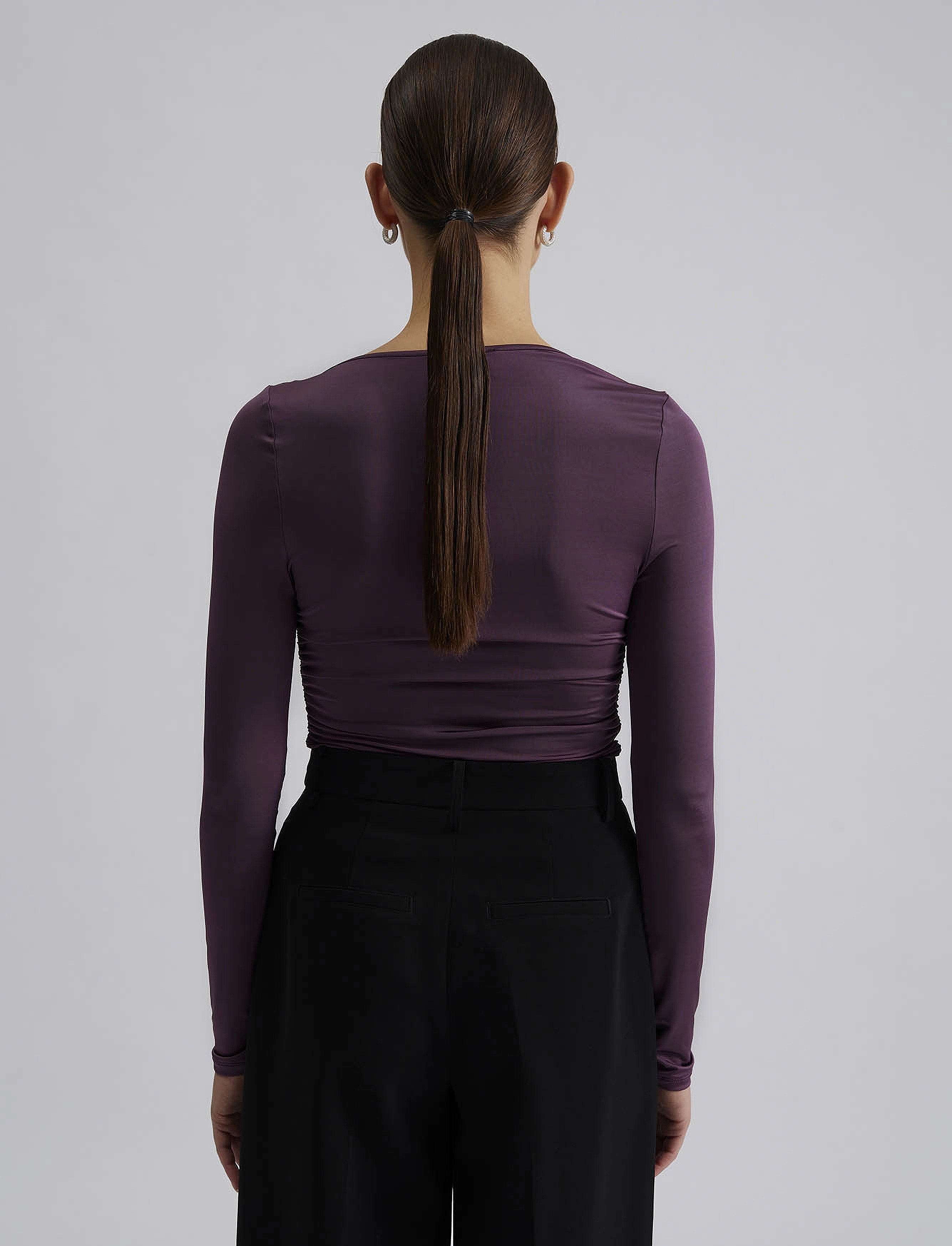 Malina - Amilia ring detail jersey top - t-shirts met lange mouwen - purple - 3