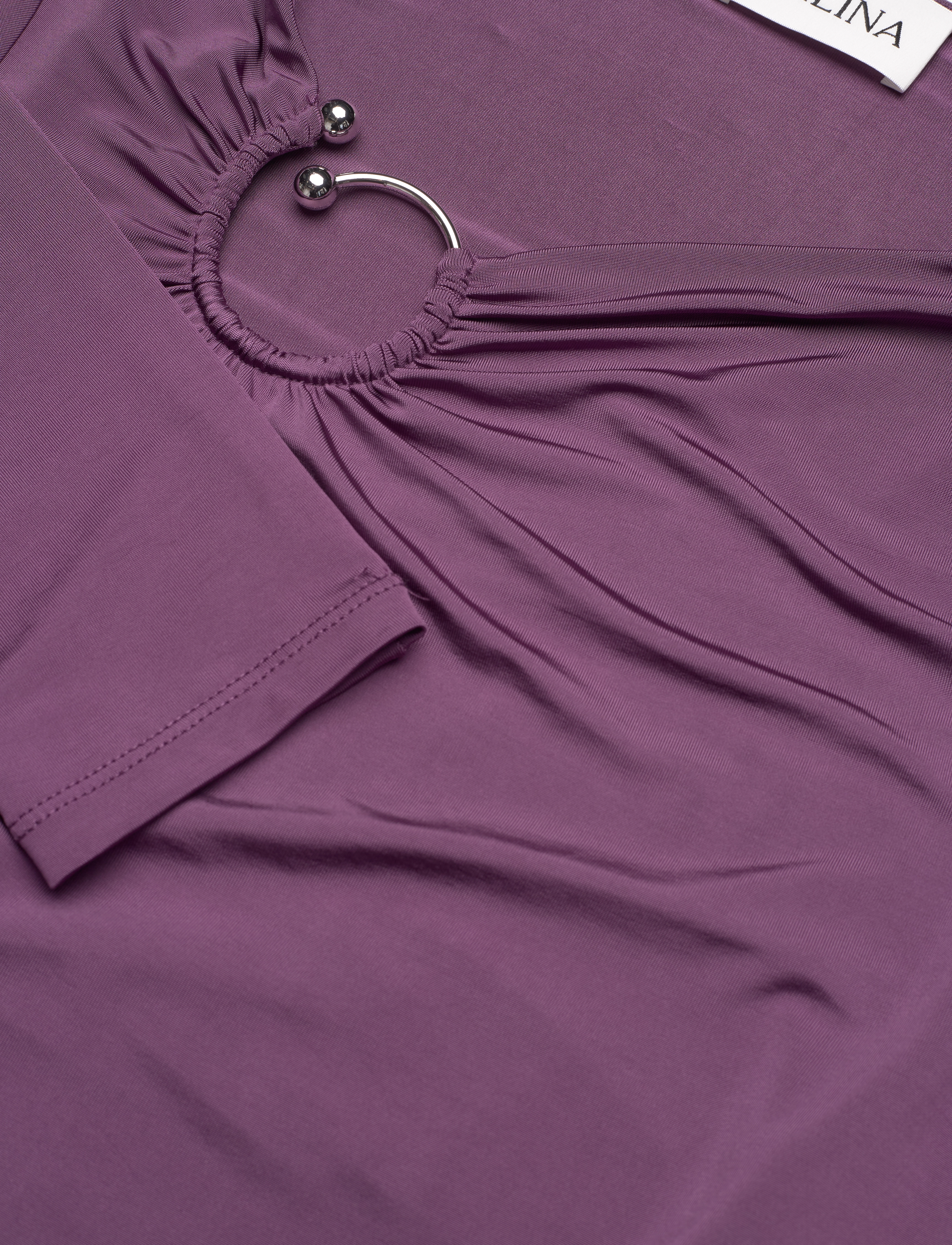 Malina - Amilia ring detail jersey top - purple - 4