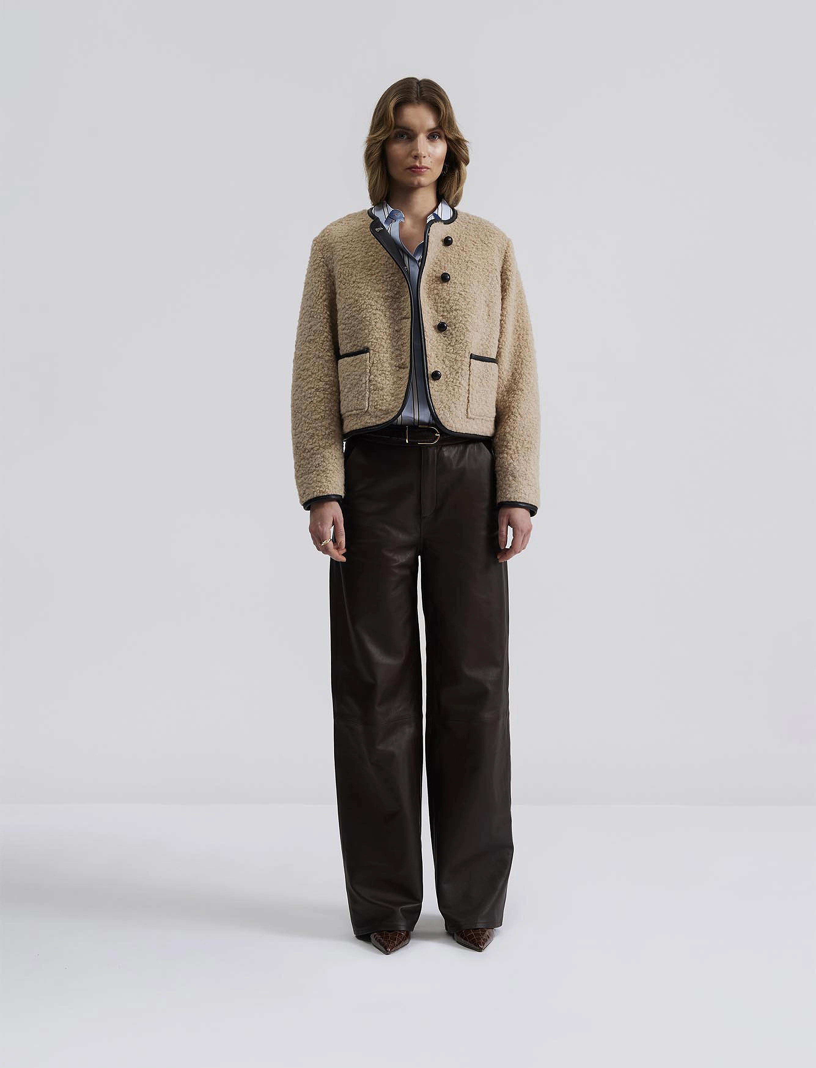 Malina Nylah Wool Blend Jacket, XL x 54, Jackets, Beige - Frauen
