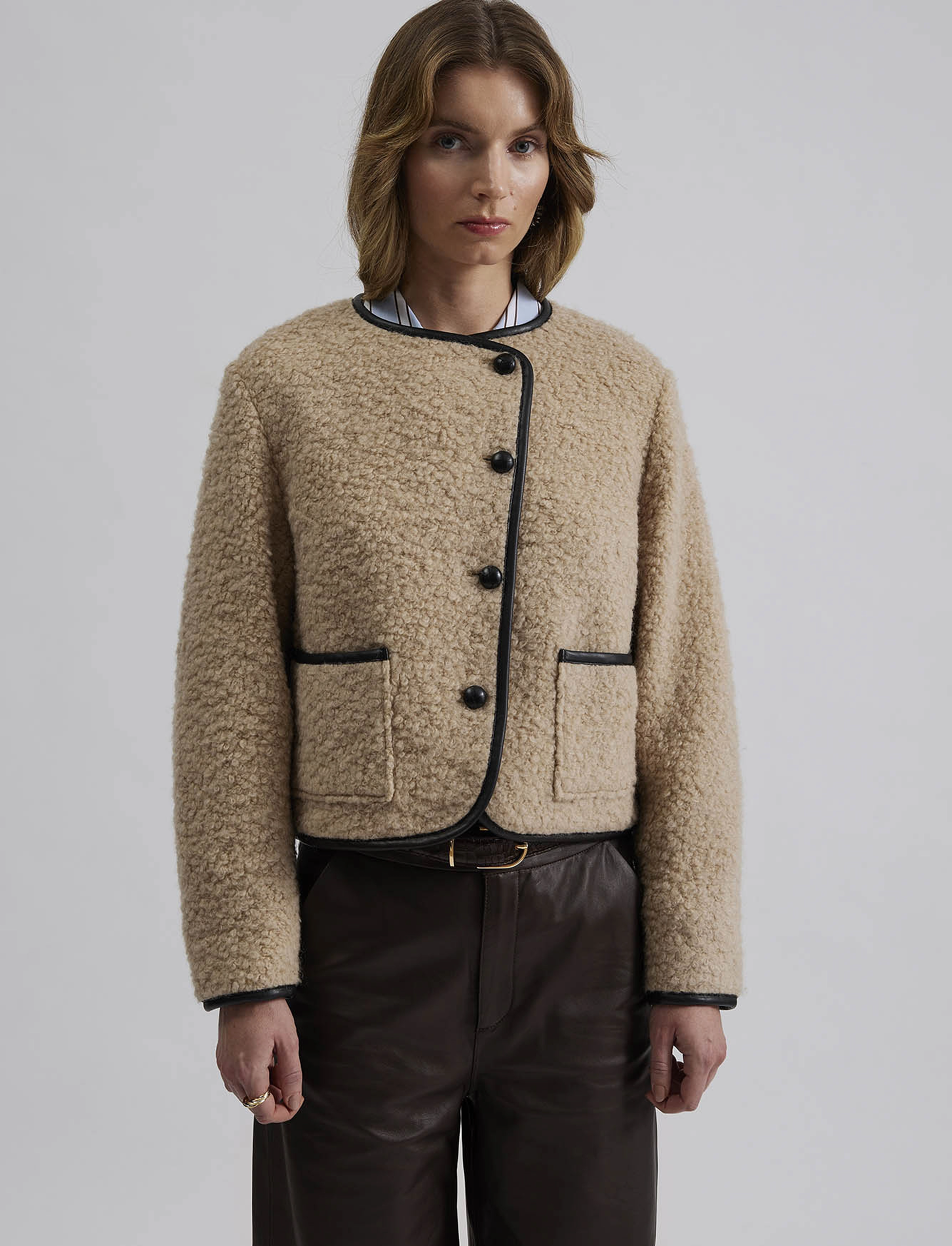 Malina - Nylah Wool Blend jacket - wolljacken - beige - 4