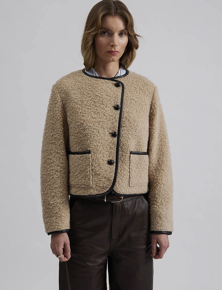 Malina - Nylah Wool Blend jacket - wolljacken - beige - 4