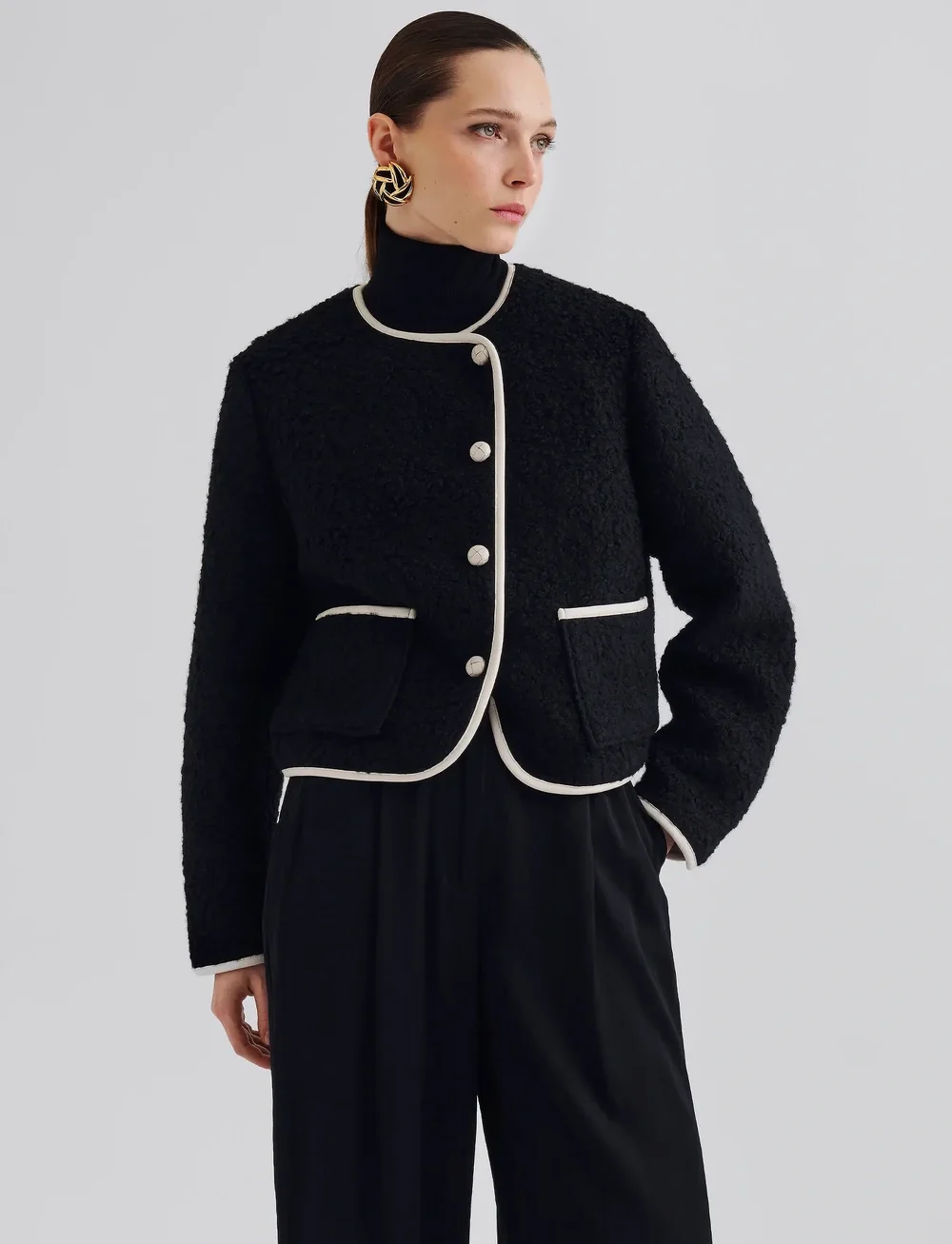 Malina - Nylah Wool Blend jacket - ulljackor - black - 0