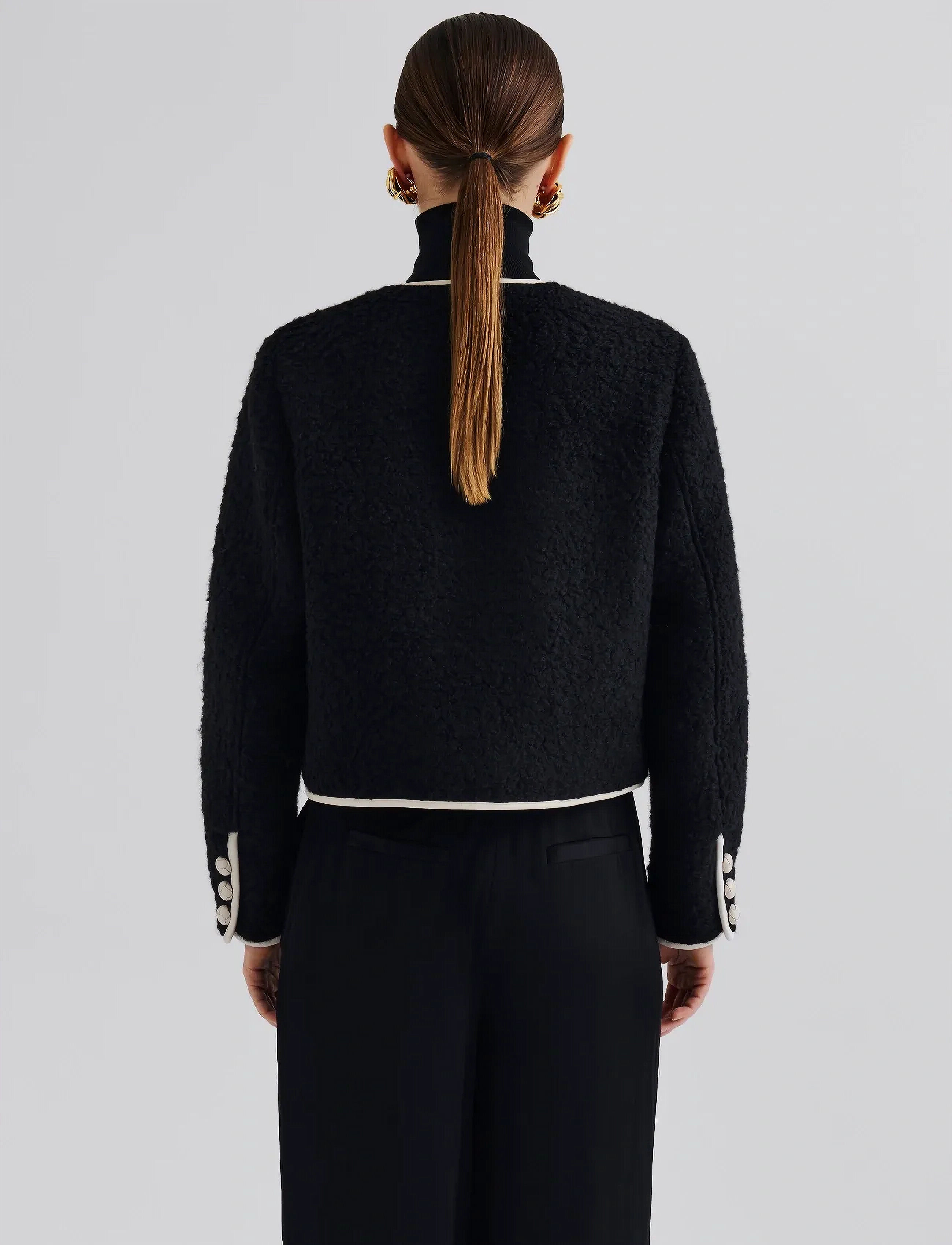 Malina - Nylah Wool Blend jacket - villased jakid - black - 3