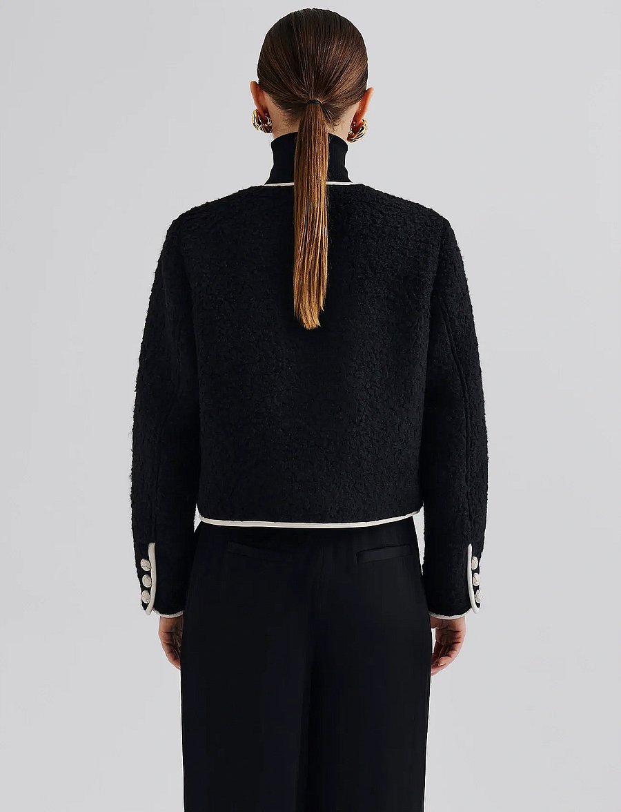 Malina - Nylah Wool Blend jacket - virsjakas - black - 3