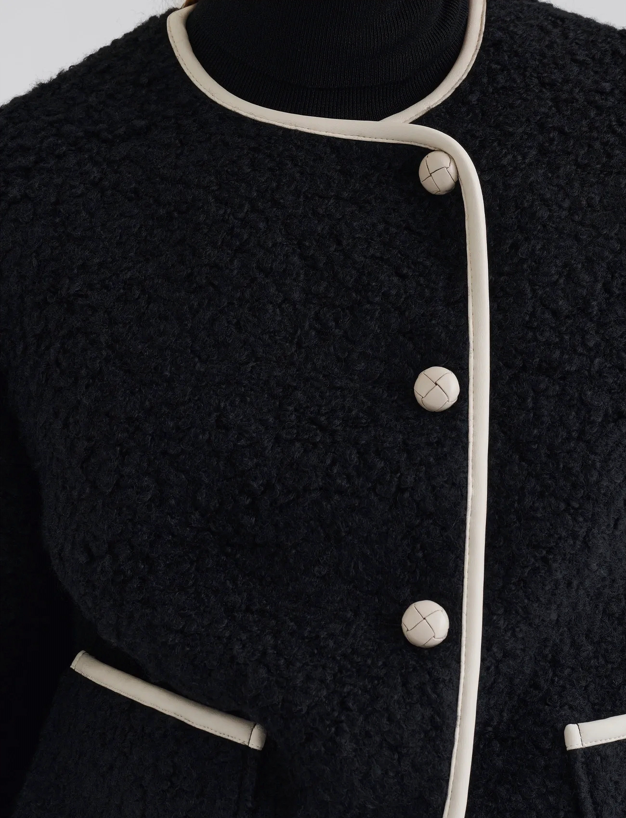 Malina - Nylah Wool Blend jacket - villased jakid - black - 4