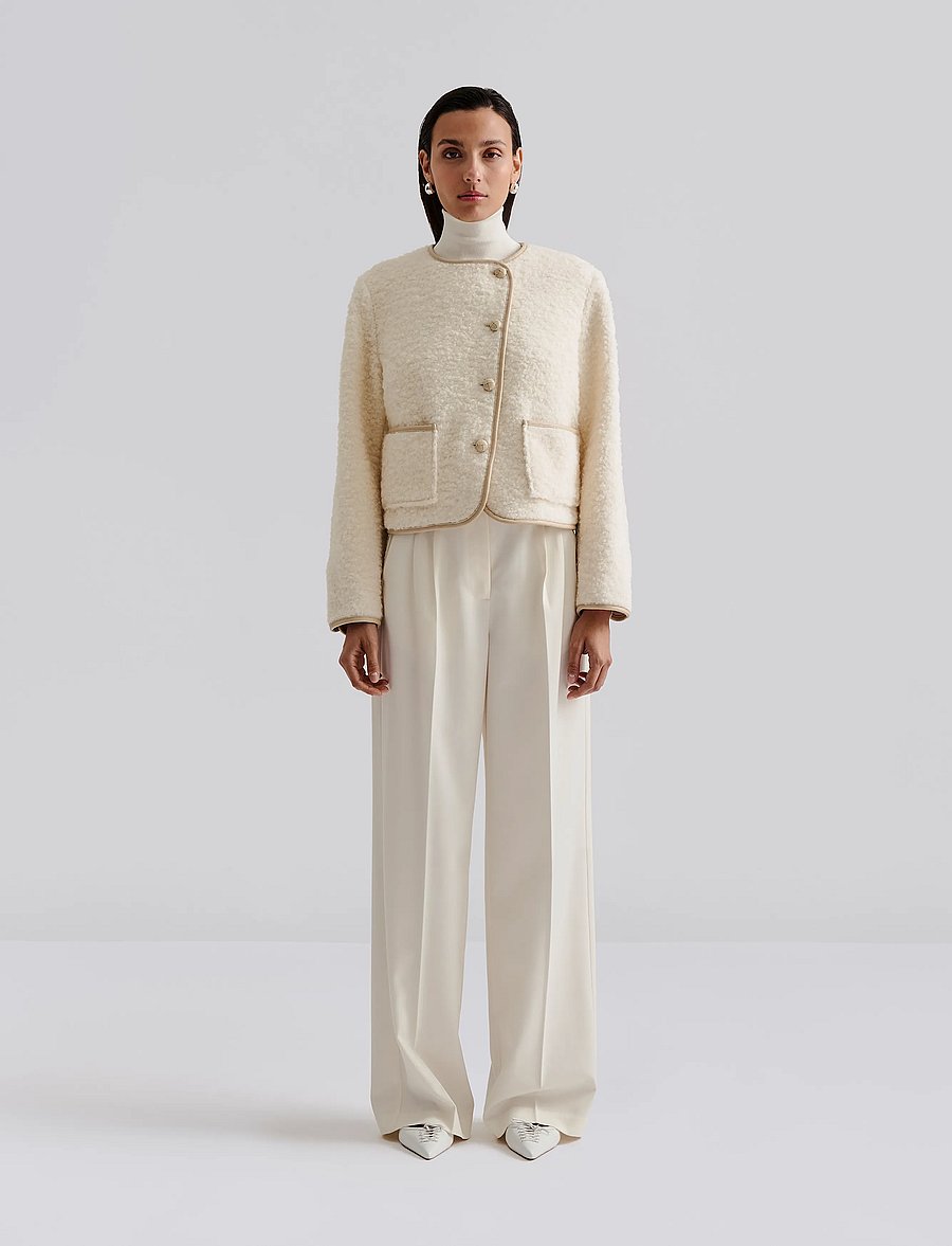 Malina - Nylah Wool Blend jacket - villased jakid - cream - 0