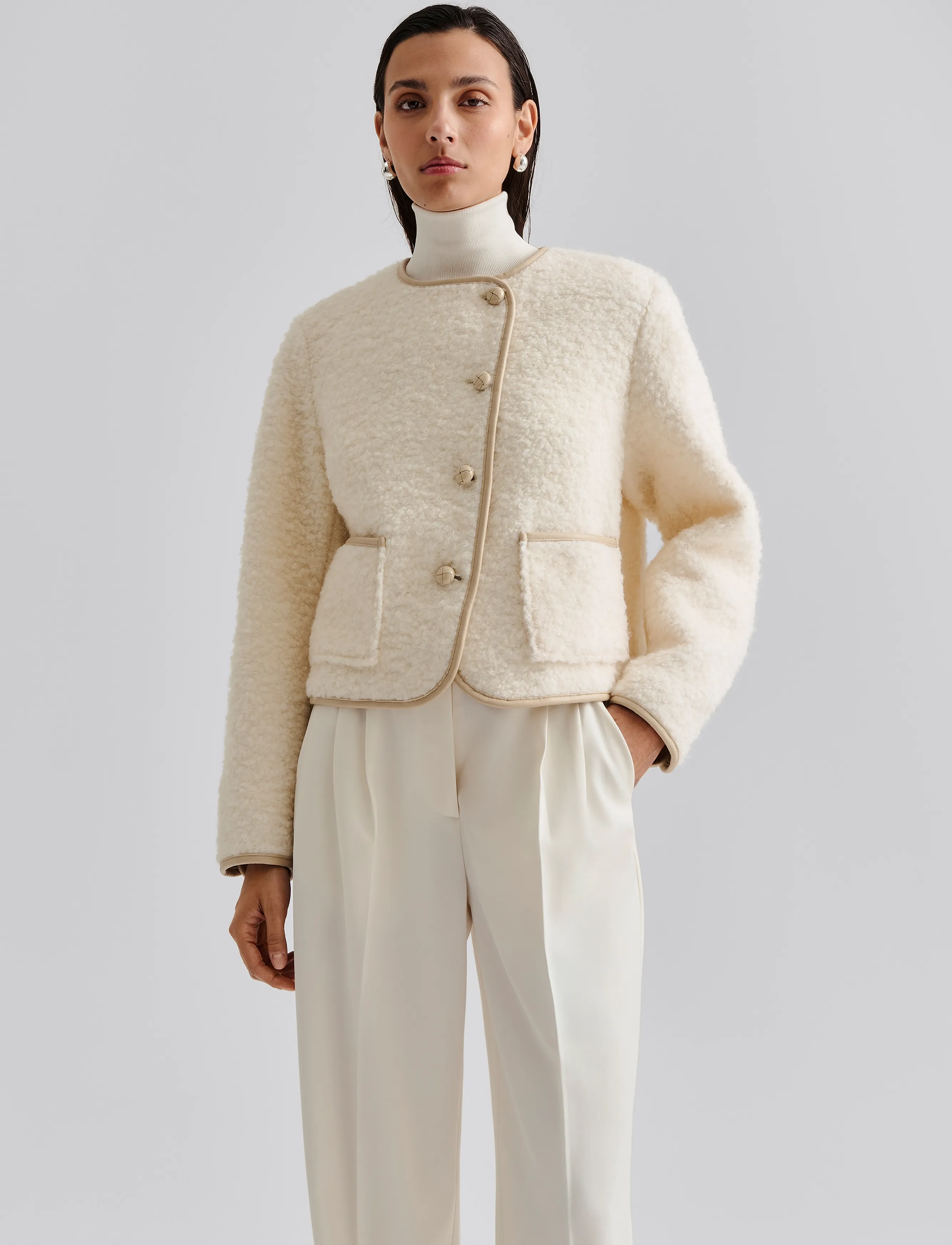 Malina - Nylah Wool Blend jacket - outerwear - cream - 4