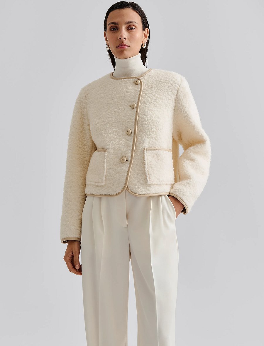 Malina - Nylah Wool Blend jacket - villased jakid - cream - 4