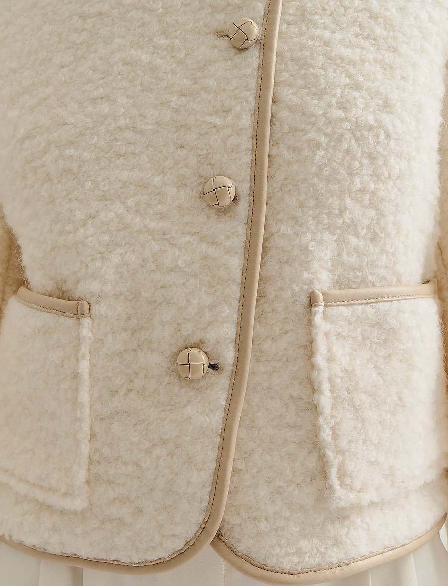 Malina - Nylah Wool Blend jacket - villased jakid - cream - 5
