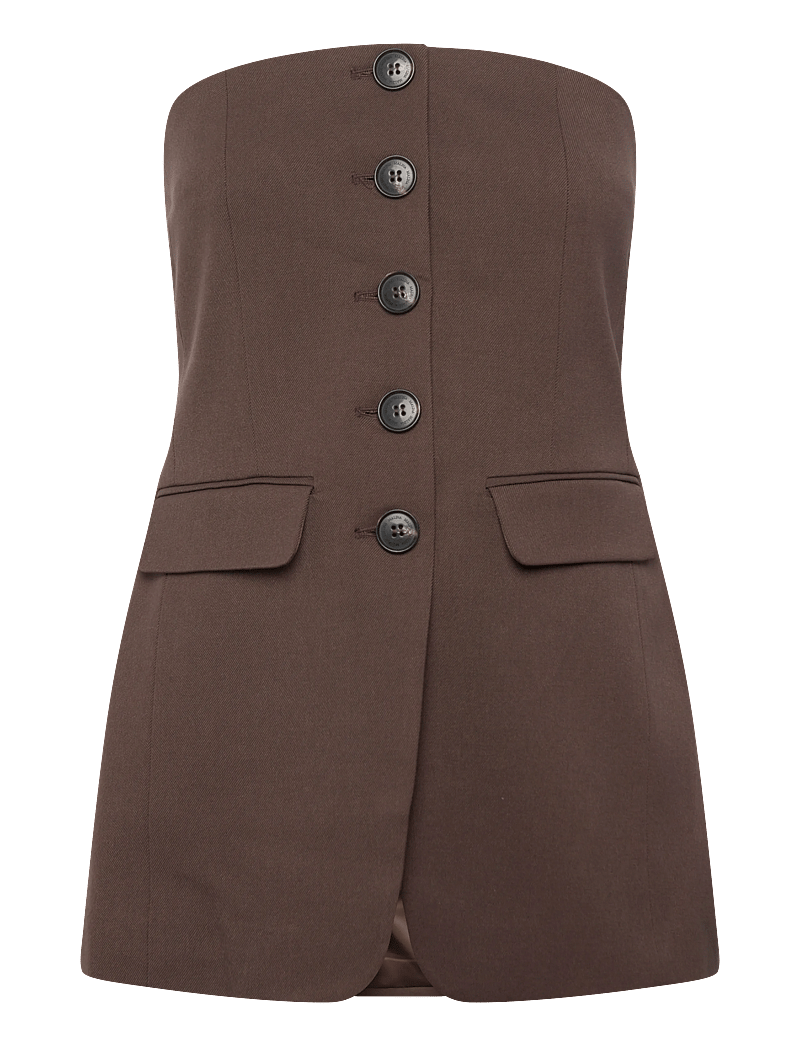 Malina - Lex tailored bustier top - topid ja varrukateta alussärgid - chocolate - 1