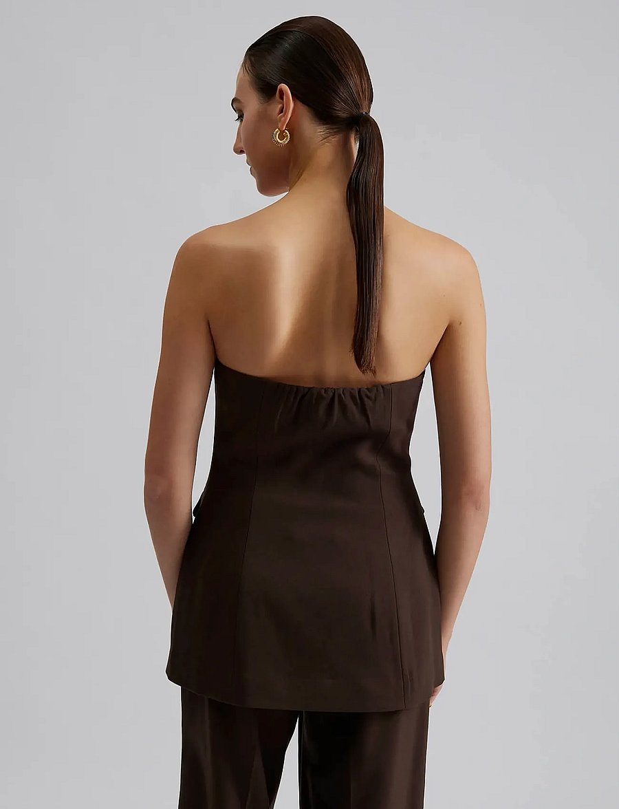 Malina - Lex tailored bustier top - Ärmellose tops - chocolate - 3