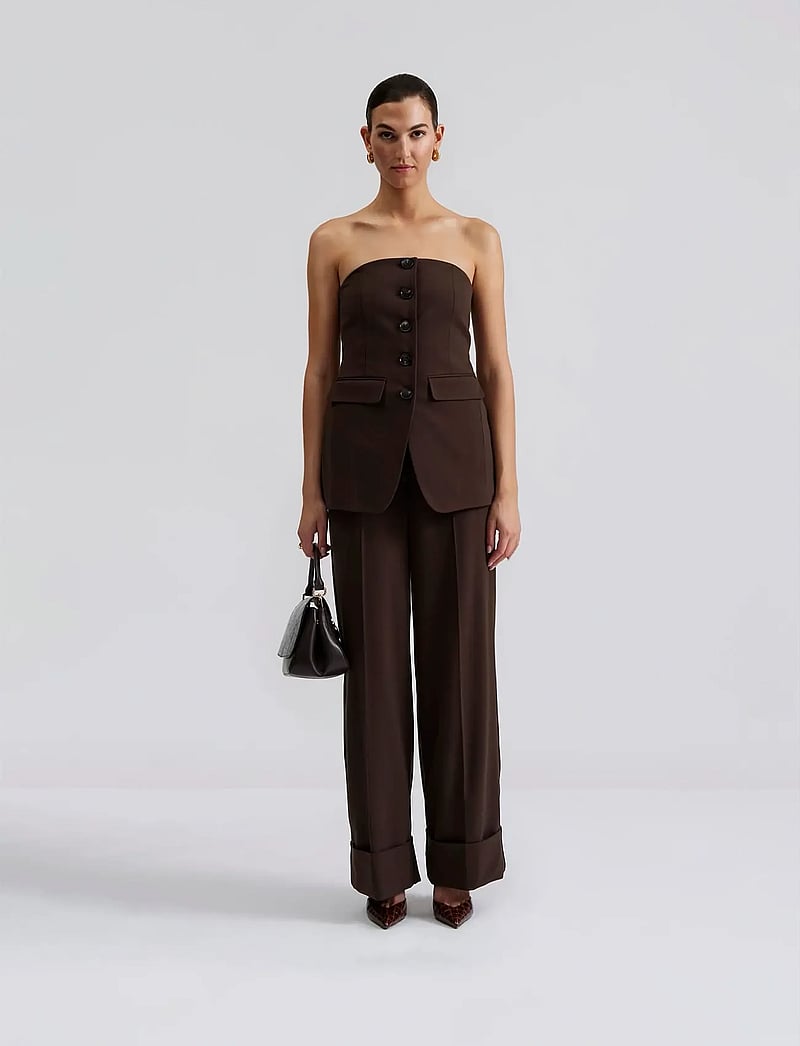 Malina - Lex tailored bustier top - topid ja varrukateta alussärgid - chocolate - 4
