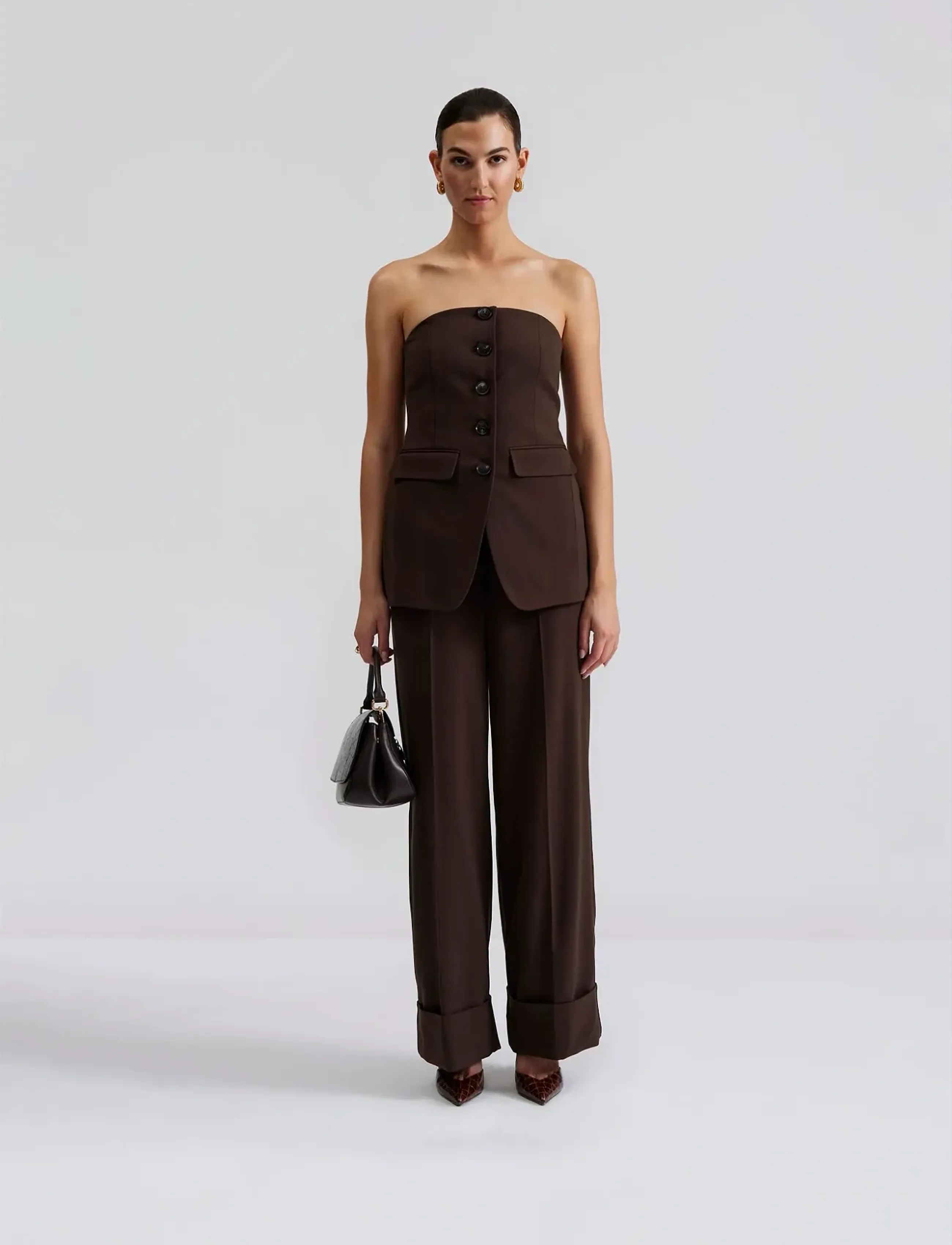 Malina - Lex tailored bustier top - Ärmellose tops - chocolate - 4