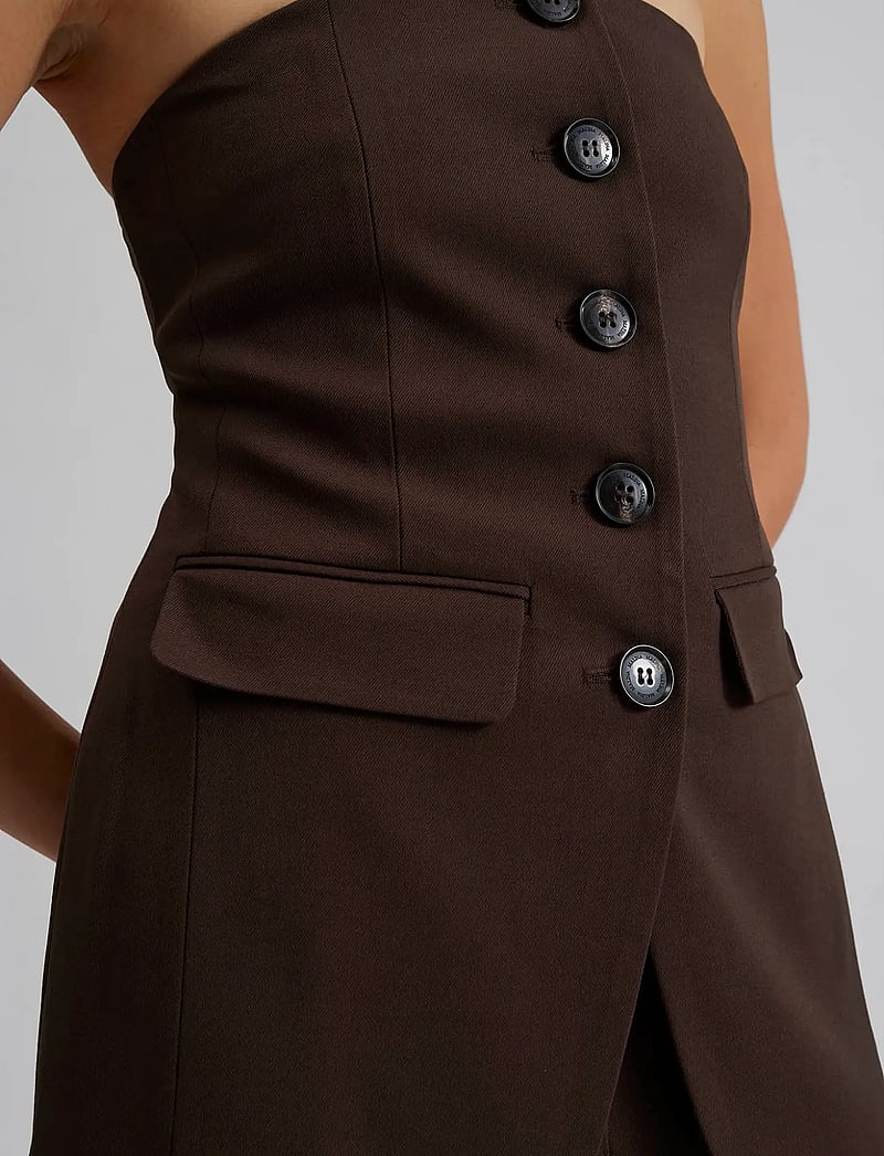 Malina - Lex tailored bustier top - topid ja varrukateta alussärgid - chocolate - 5