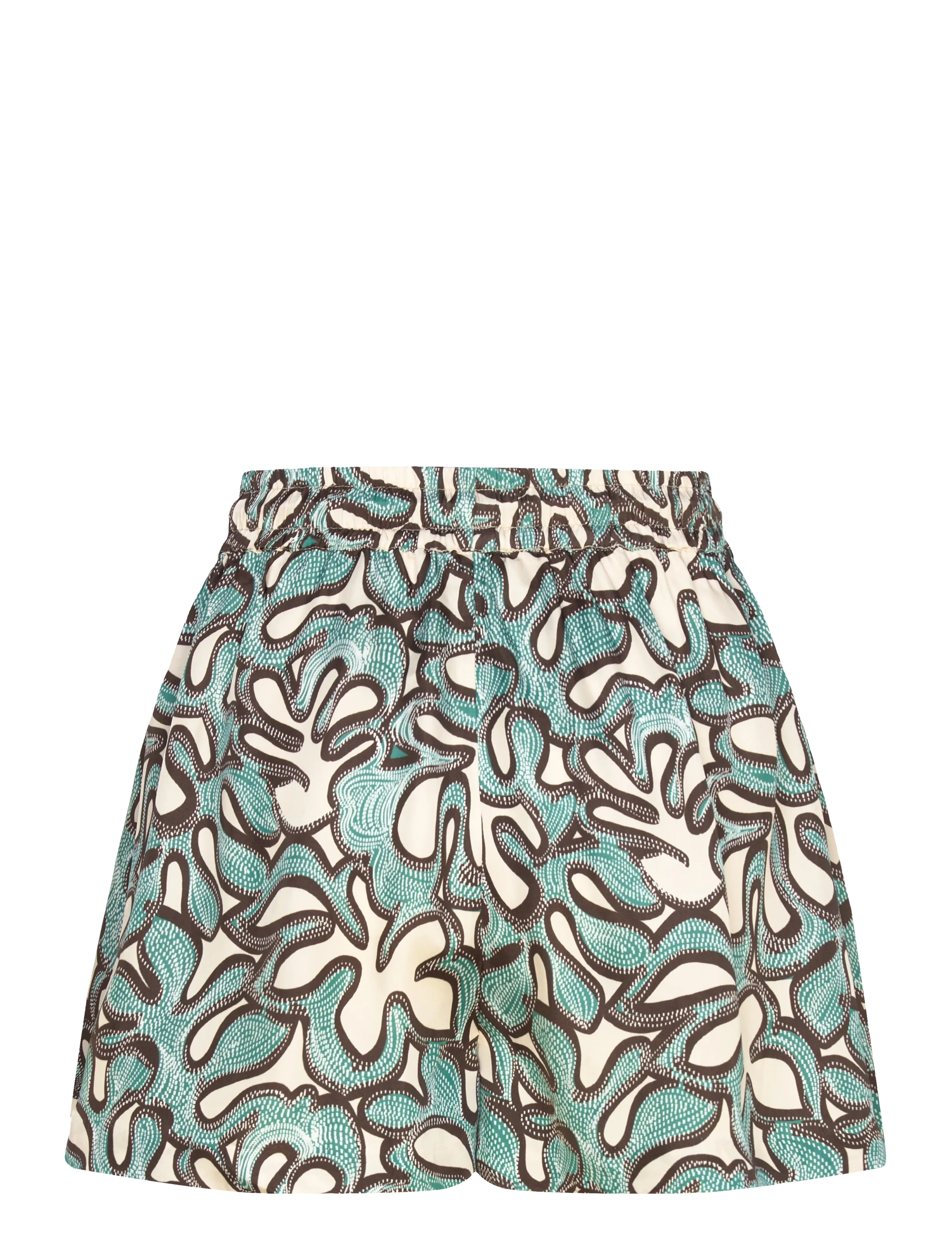 Malina - Iris High Rise Drawstring Shorts - ocean corals - 2