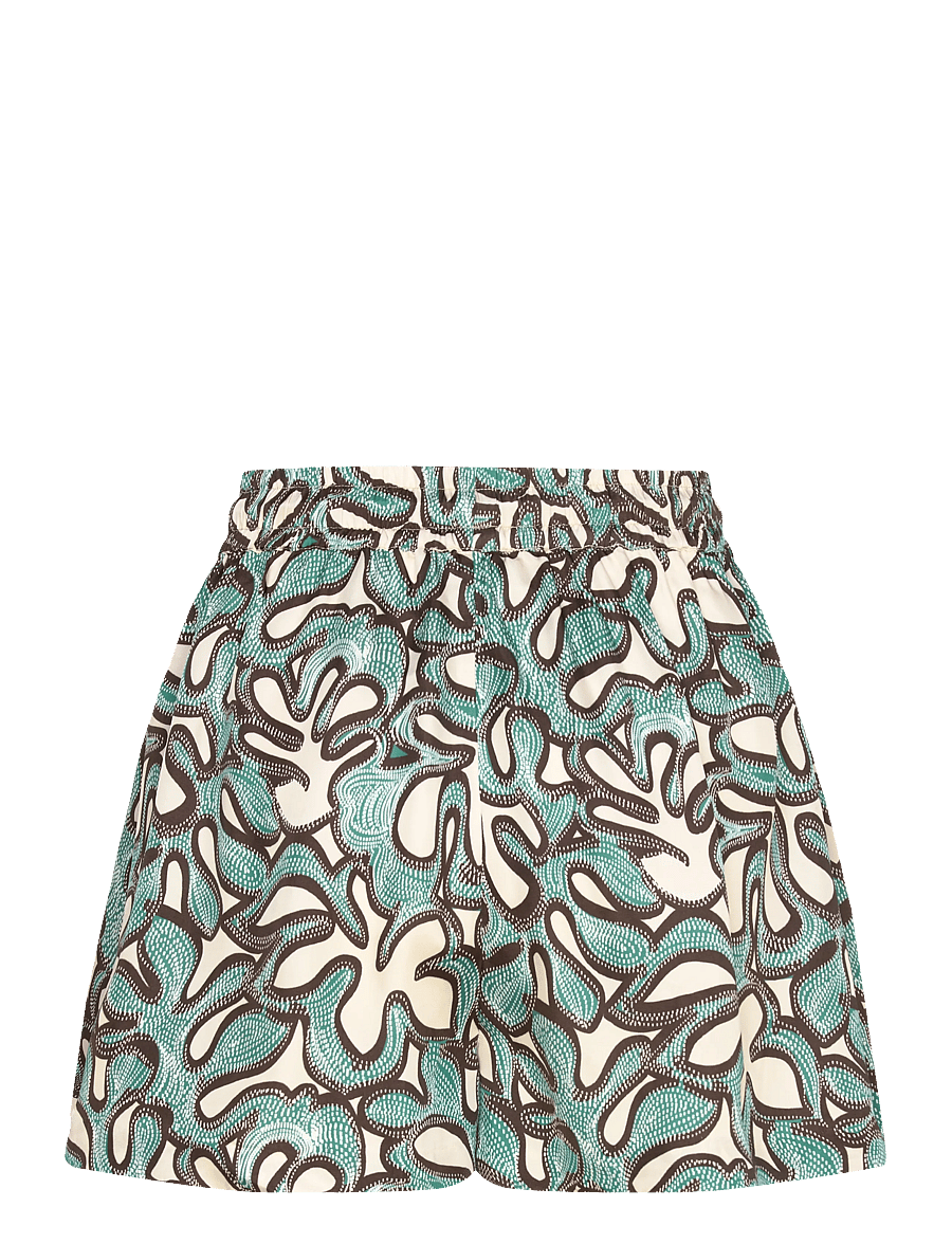 Malina - Iris High Rise Drawstring Shorts - linnen shorts - ocean corals - 2