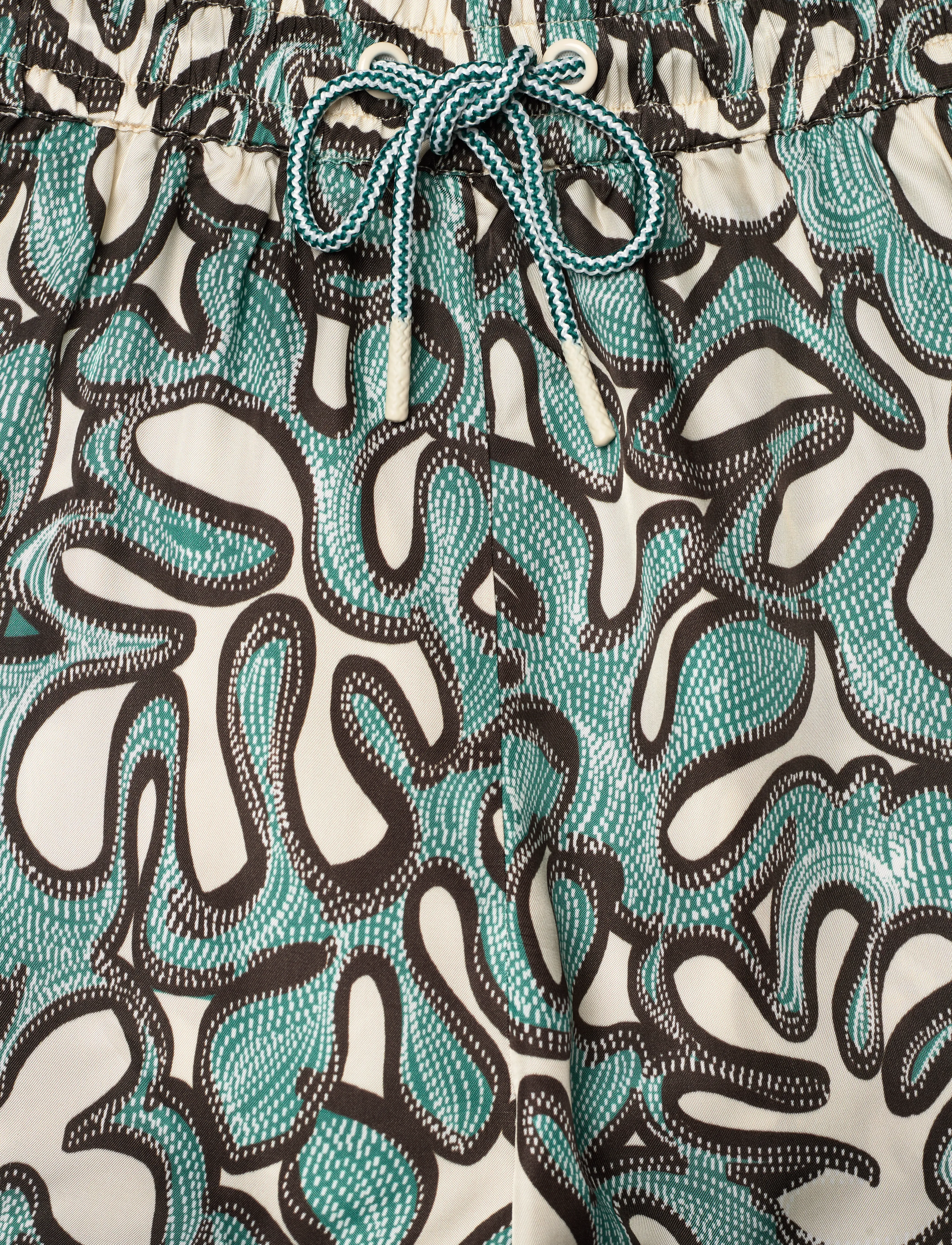 Malina - Iris High Rise Drawstring Shorts - ocean corals - 5