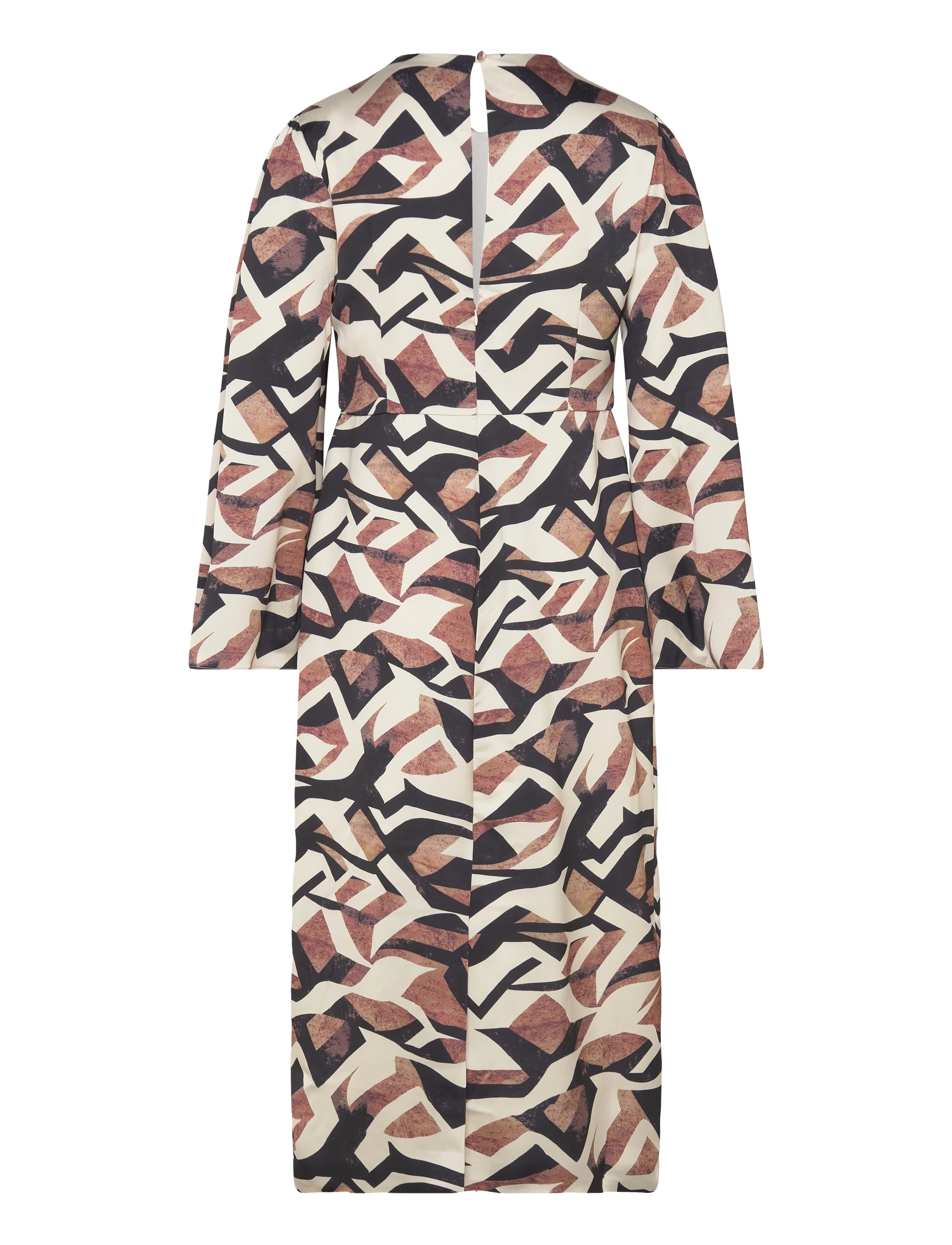 Malina - Lindsey long sleeved satin midi dress - midi-kleider - multi coloured - 2