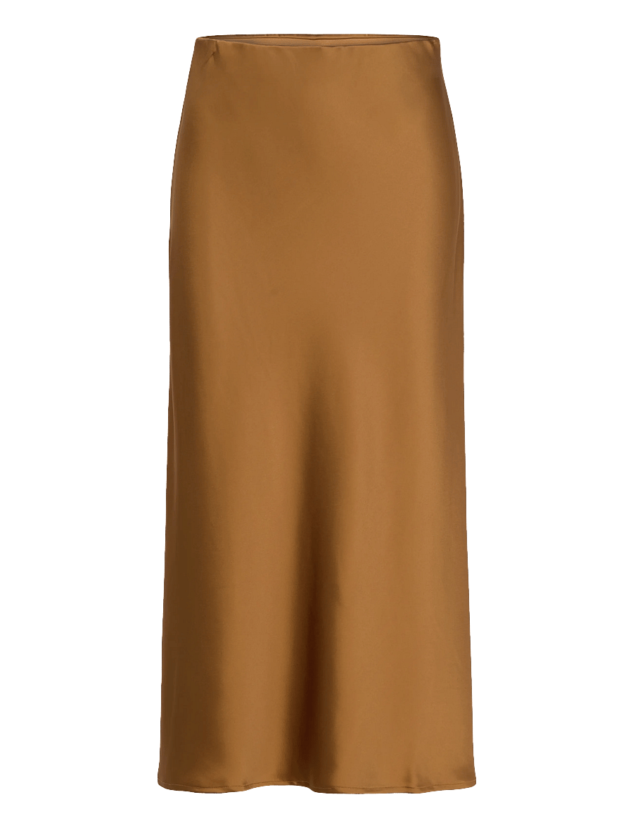 Malina - Aubree Satin Midi Skirt - satínpils - amber - 1