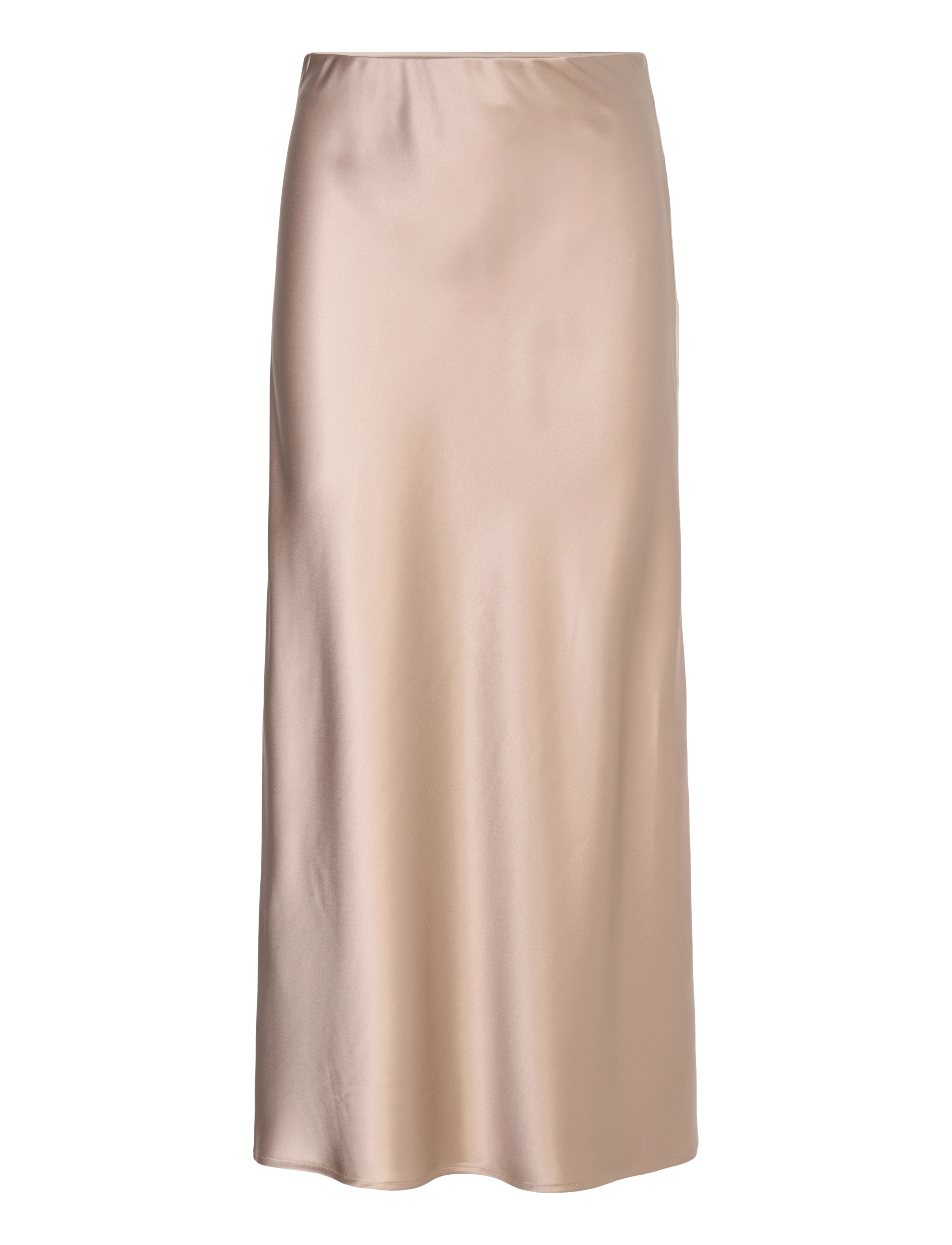 Malina Aubree Satin Midi Skirt - Nederdele - CHAMPAGNE / cream
