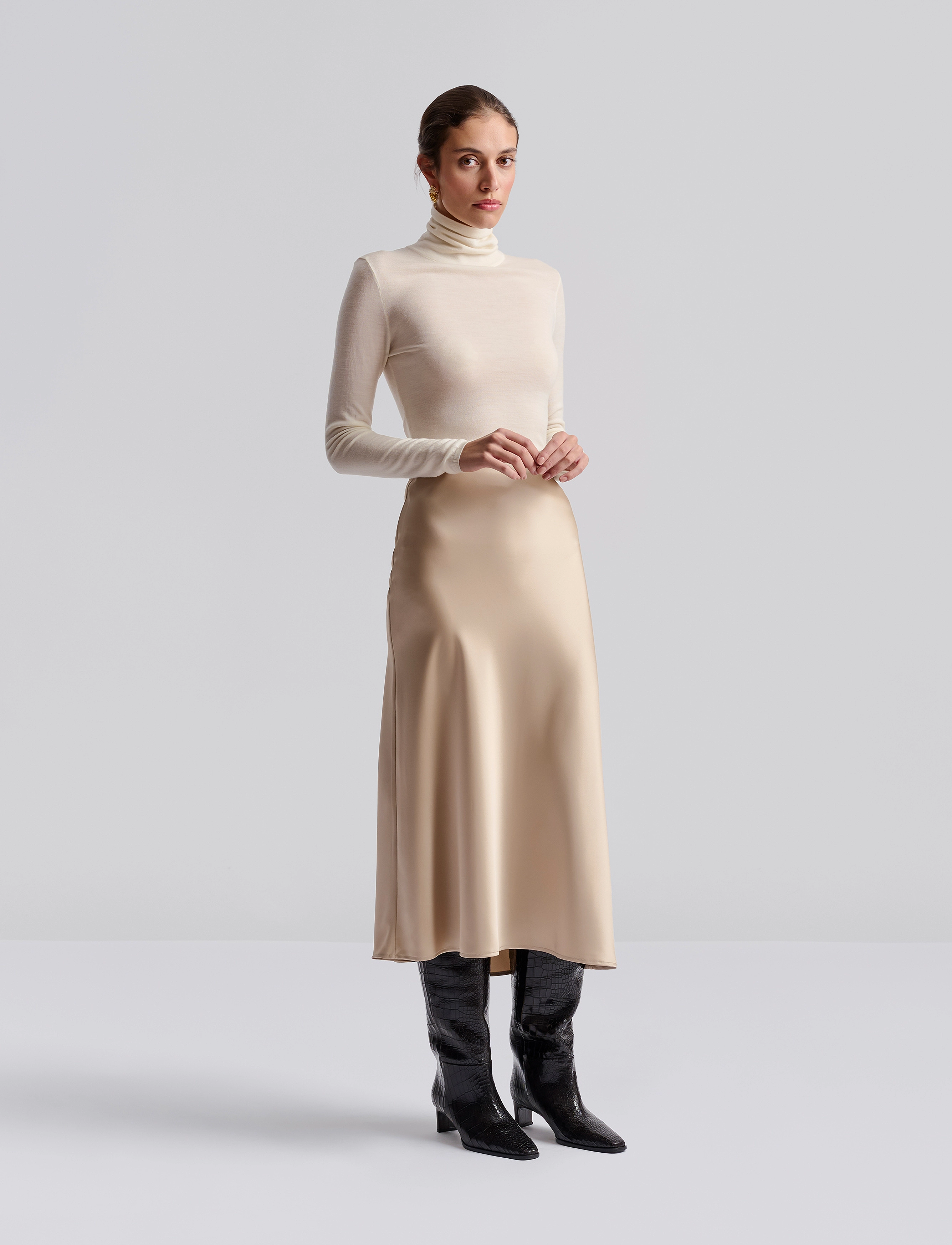 MALINA Aubree Satin Midi Skirt maxikjolar dam – bild 5