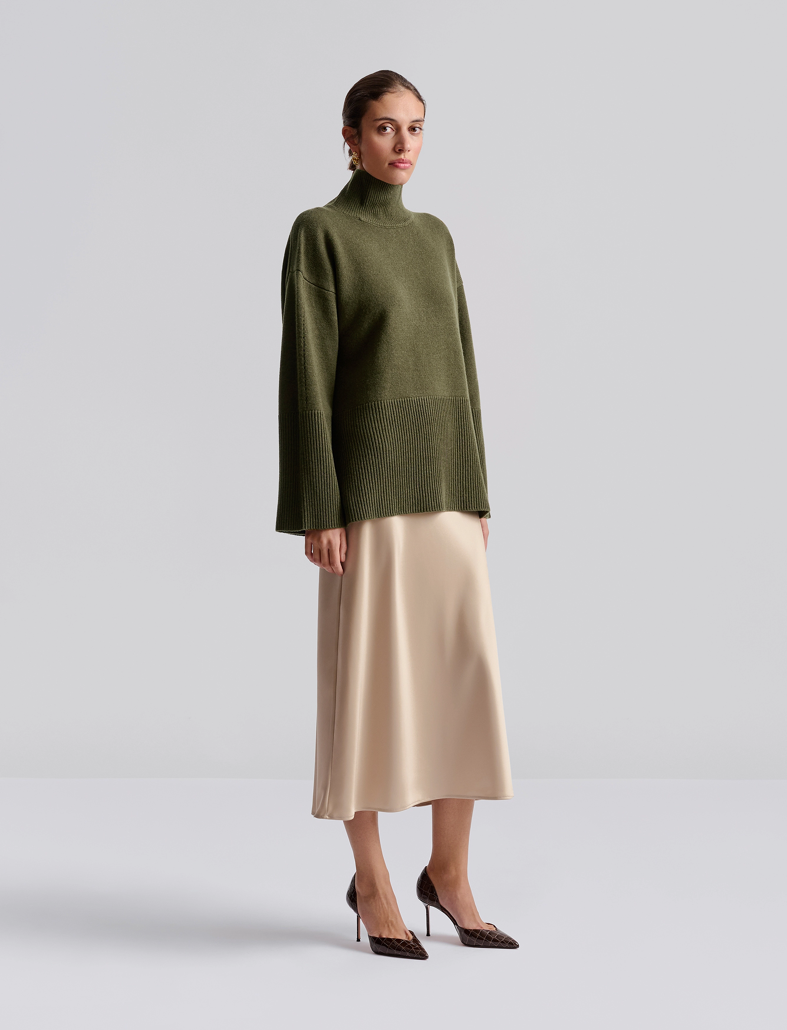 MALINA Aubree Satin Midi Skirt maxikjolar dam – bild 6