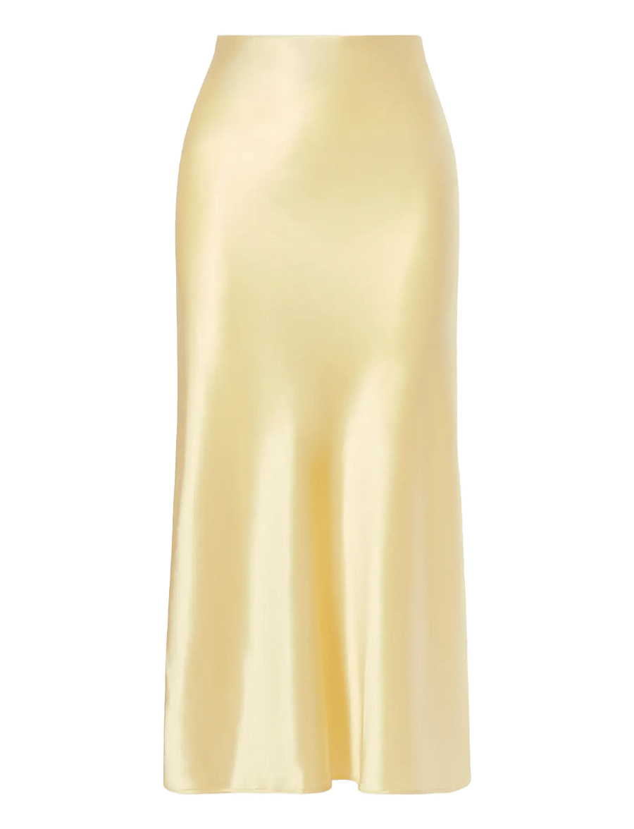 Malina - Aubree Satin Midi Skirt - satinröcke - light lemon - 1