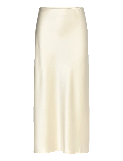 Malina Aubree Satin Midi Skirt - Kjolar - VANILLA / yellow
