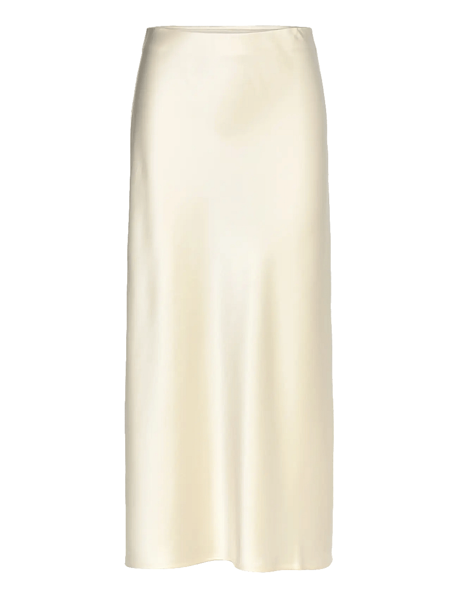 Malina - Aubree Satin Midi Skirt - satinröcke - vanilla - 1