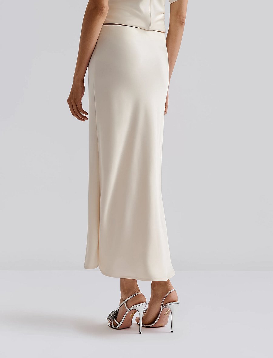 Malina - Aubree Satin Midi Skirt - satinröcke - vanilla - 3