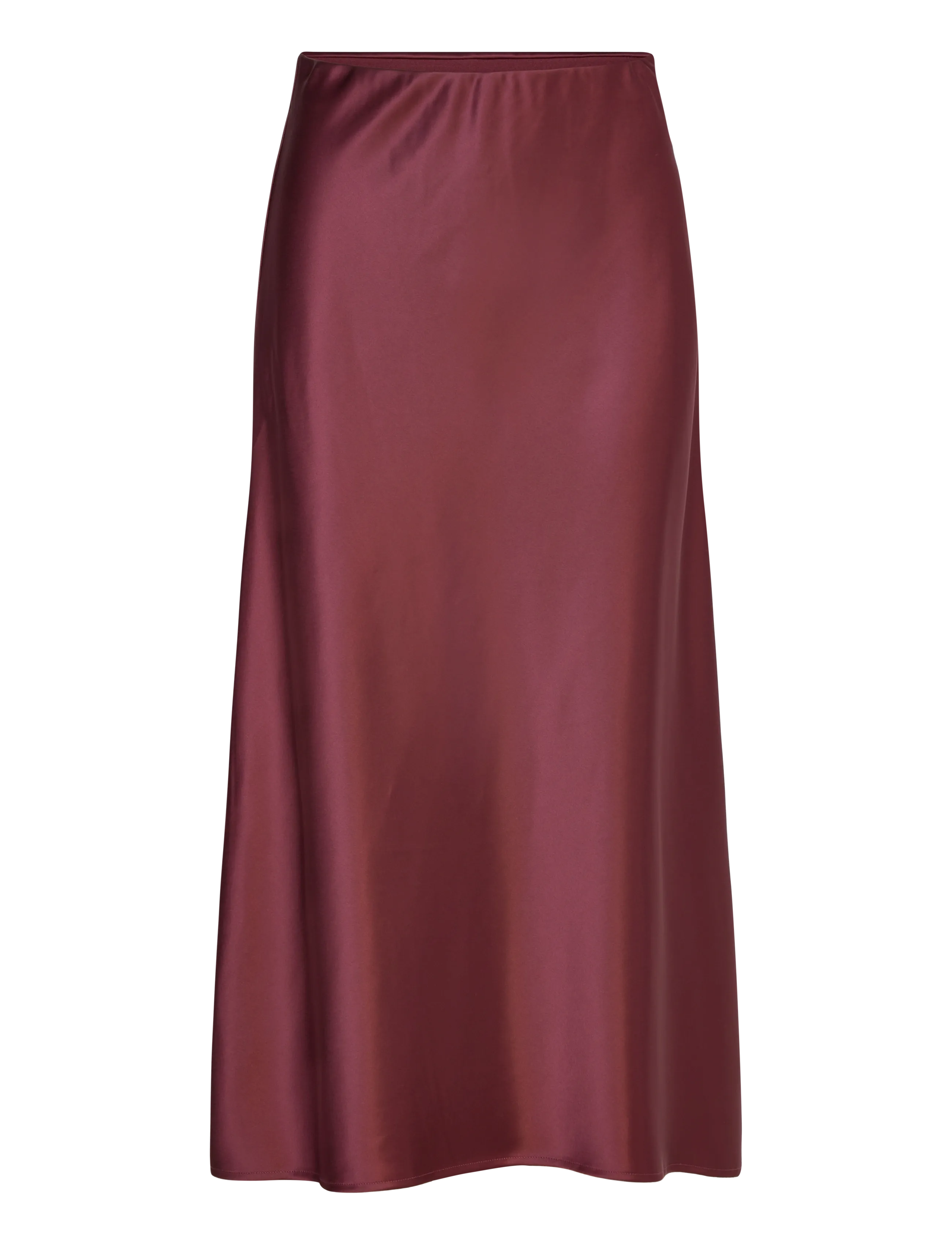 Malina Aubree Satin Midi Skirt - Seelikud - WINE / red