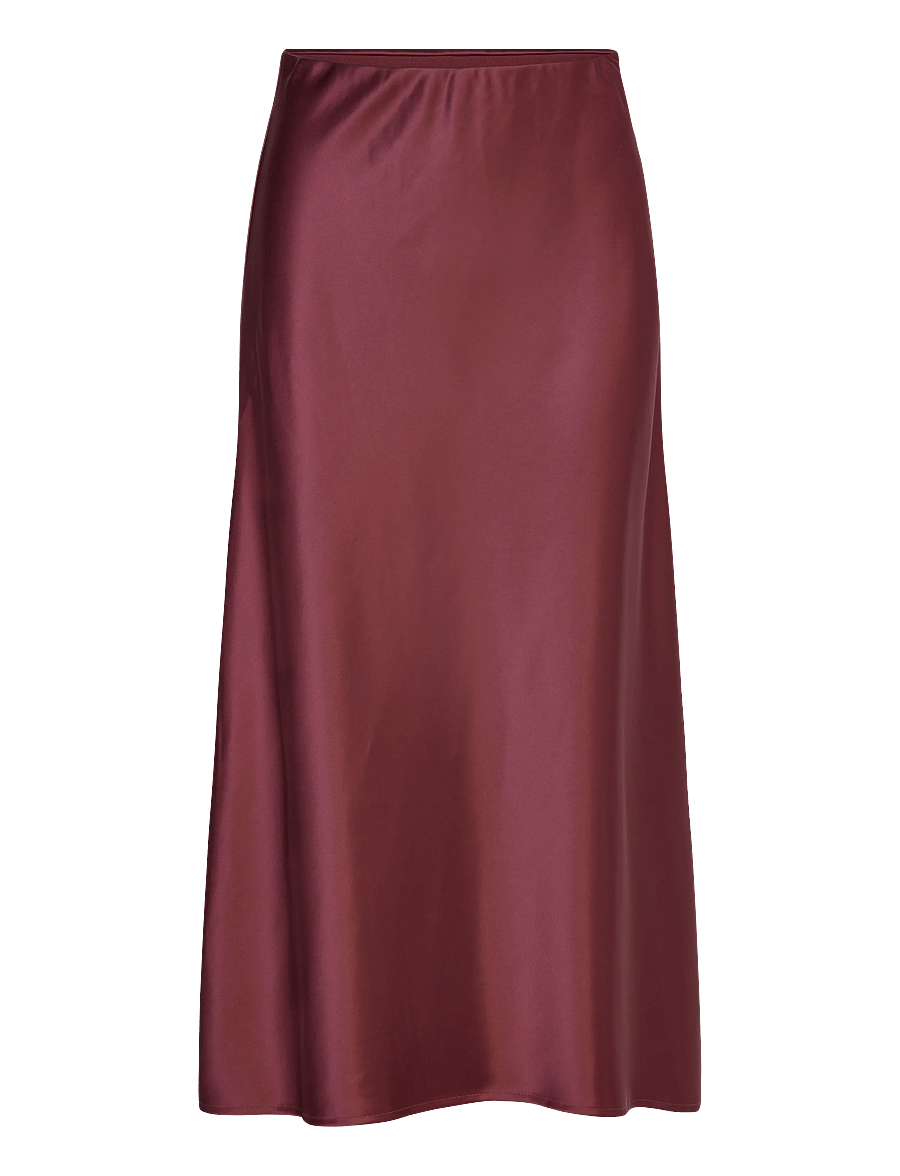 Malina - Aubree Satin Midi Skirt - satinröcke - wine - 1