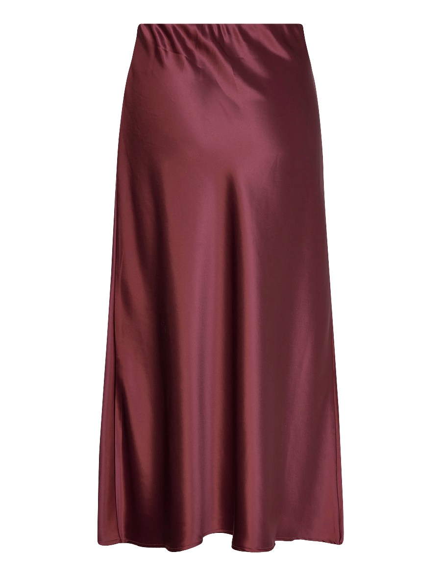 Malina - Aubree Satin Midi Skirt - satinröcke - wine - 2
