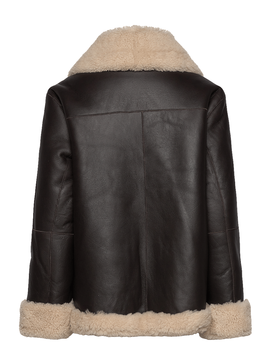 Malina - Alisson oversized shearling jacket - leather jackets - brown - 2