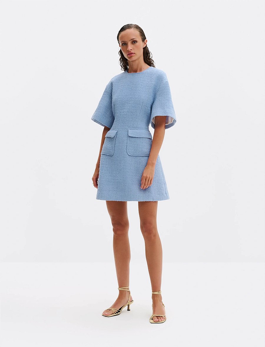 Malina - Rayna Boucle Mini Dress - robes courtes - sky - 0